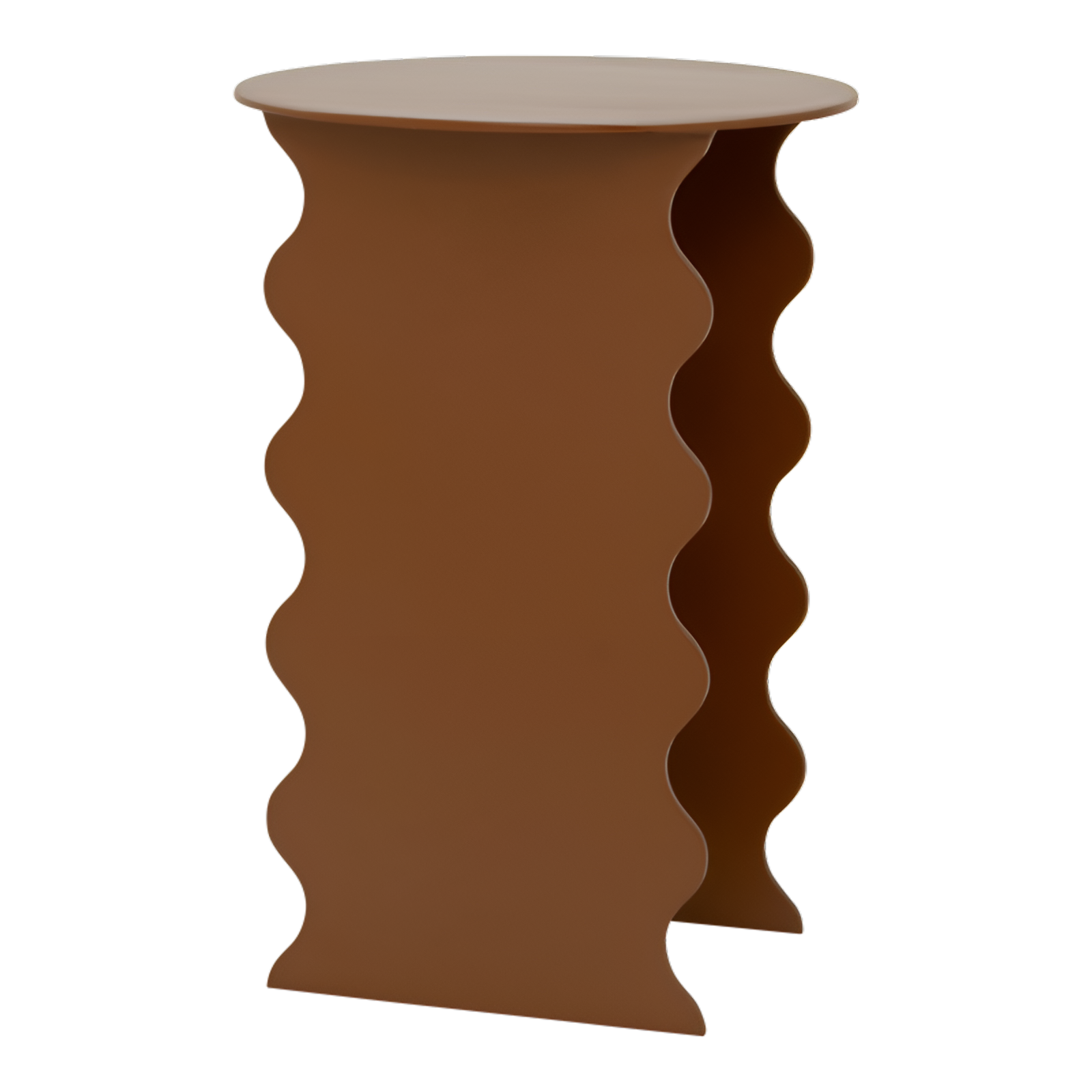 Wavy side table brown