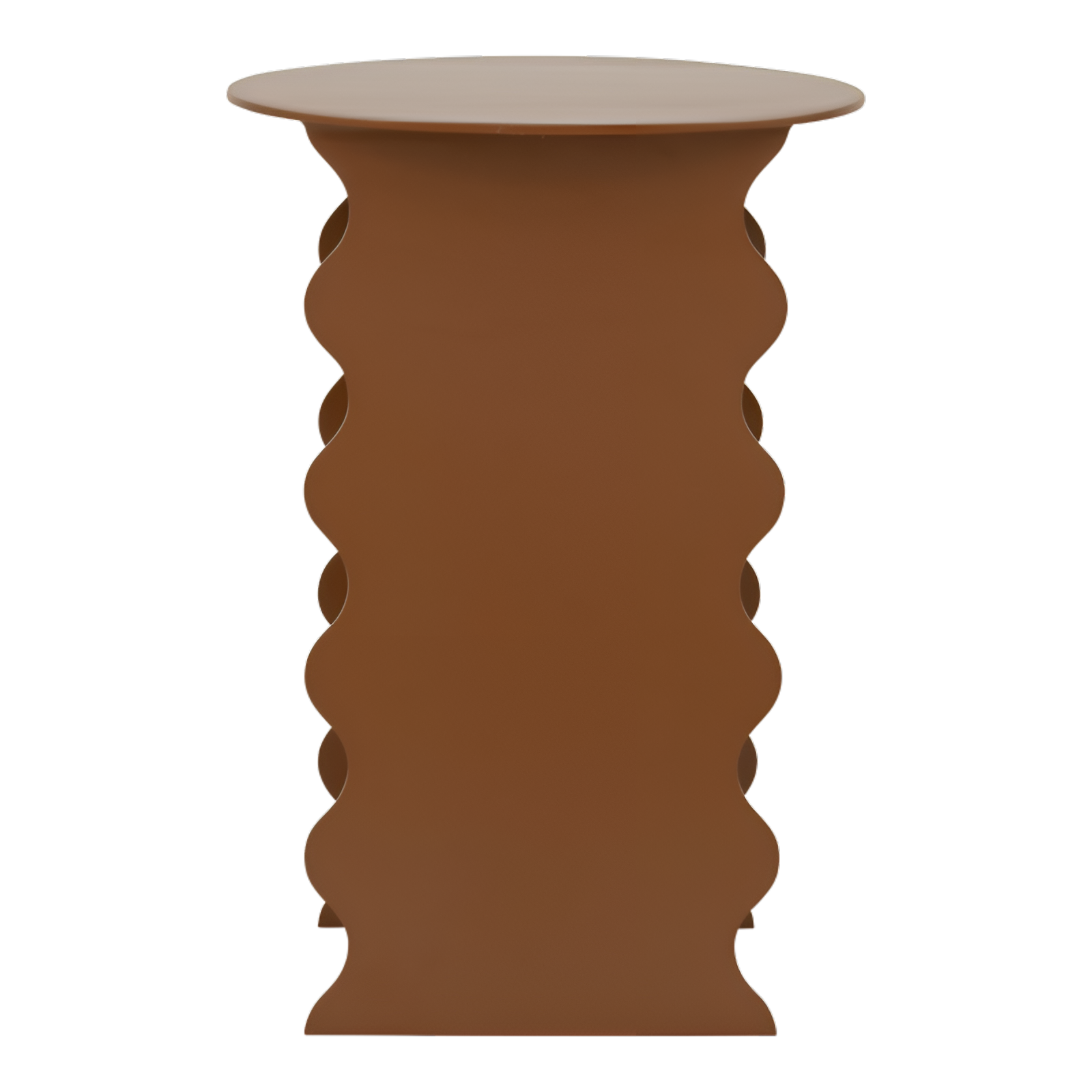 Wavy side table brown