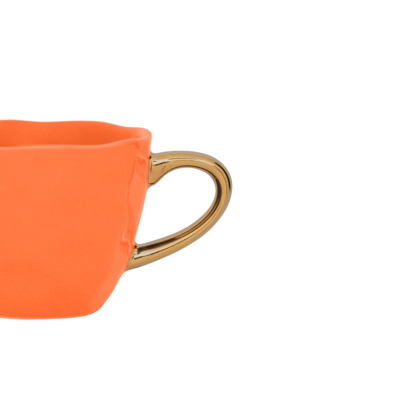 Espresso šálek GOOD MORNING oranžový se zlatým