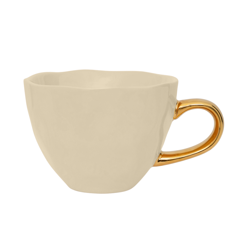 Hrnček na cappuccino GOOD MORNING krémový se zlatým