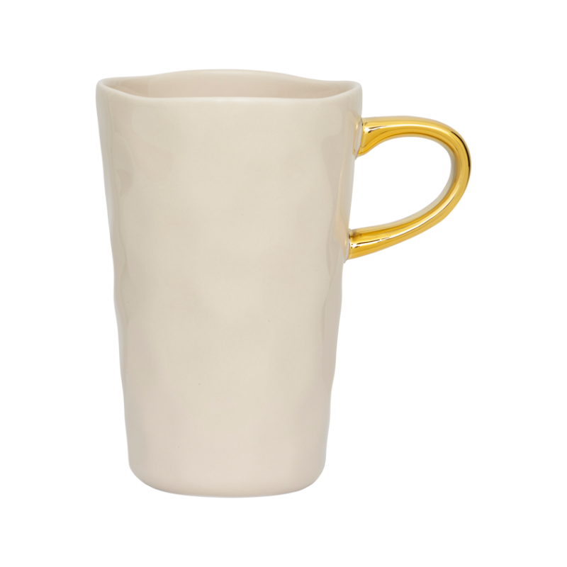 Hrnček na latte GOOD MORNING krémový se zlatým
