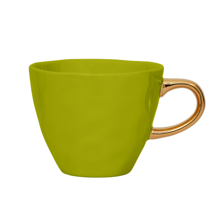 Keramický hrnek GOOD MORNING zelený se zlatým