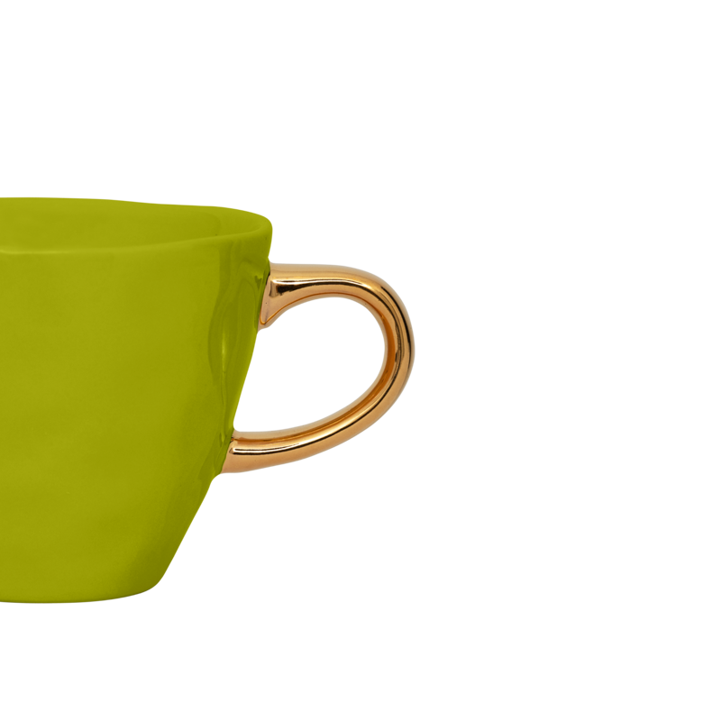 Keramický hrnek GOOD MORNING zelený se zlatým