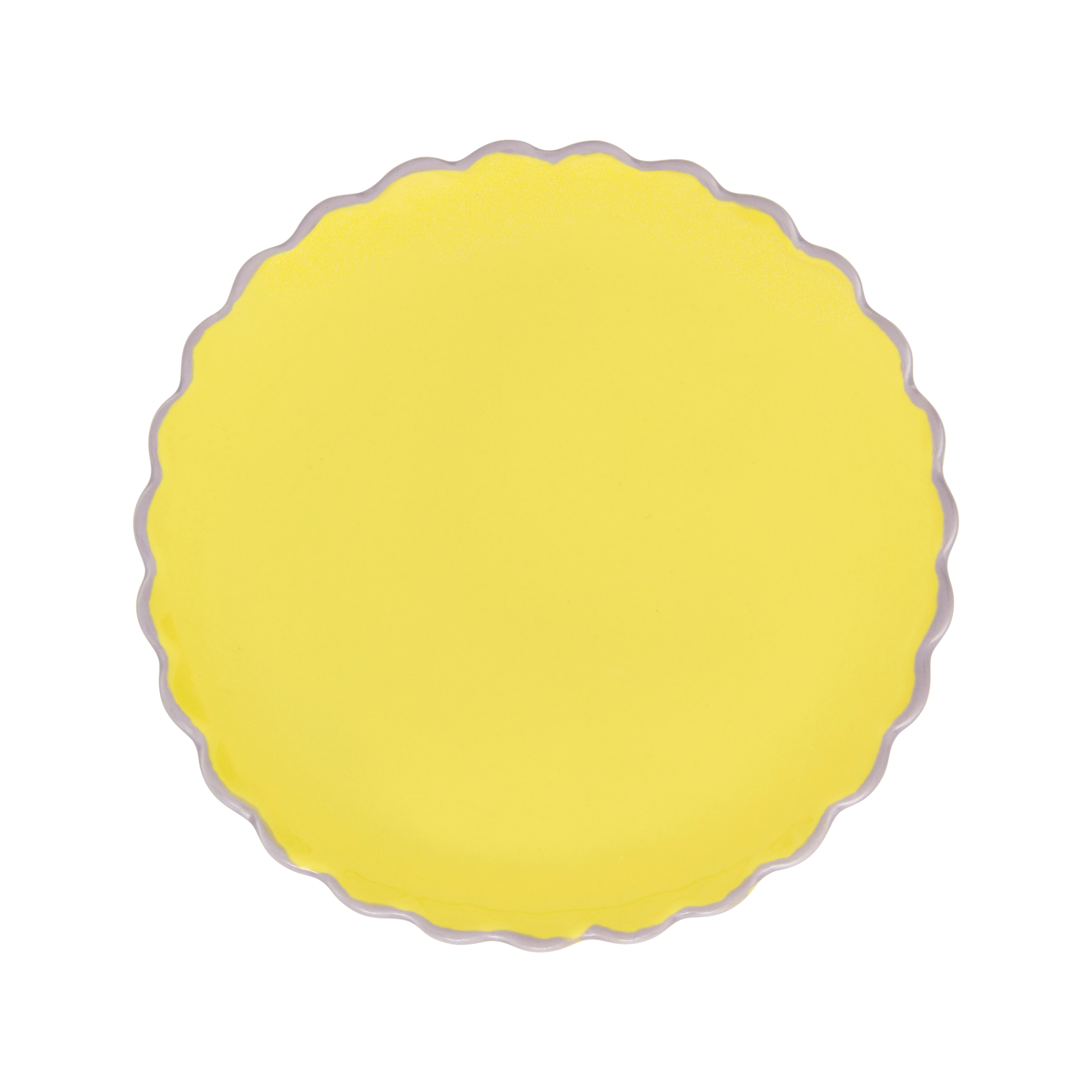 GOOD MORNING dessert plate yellow ceramic