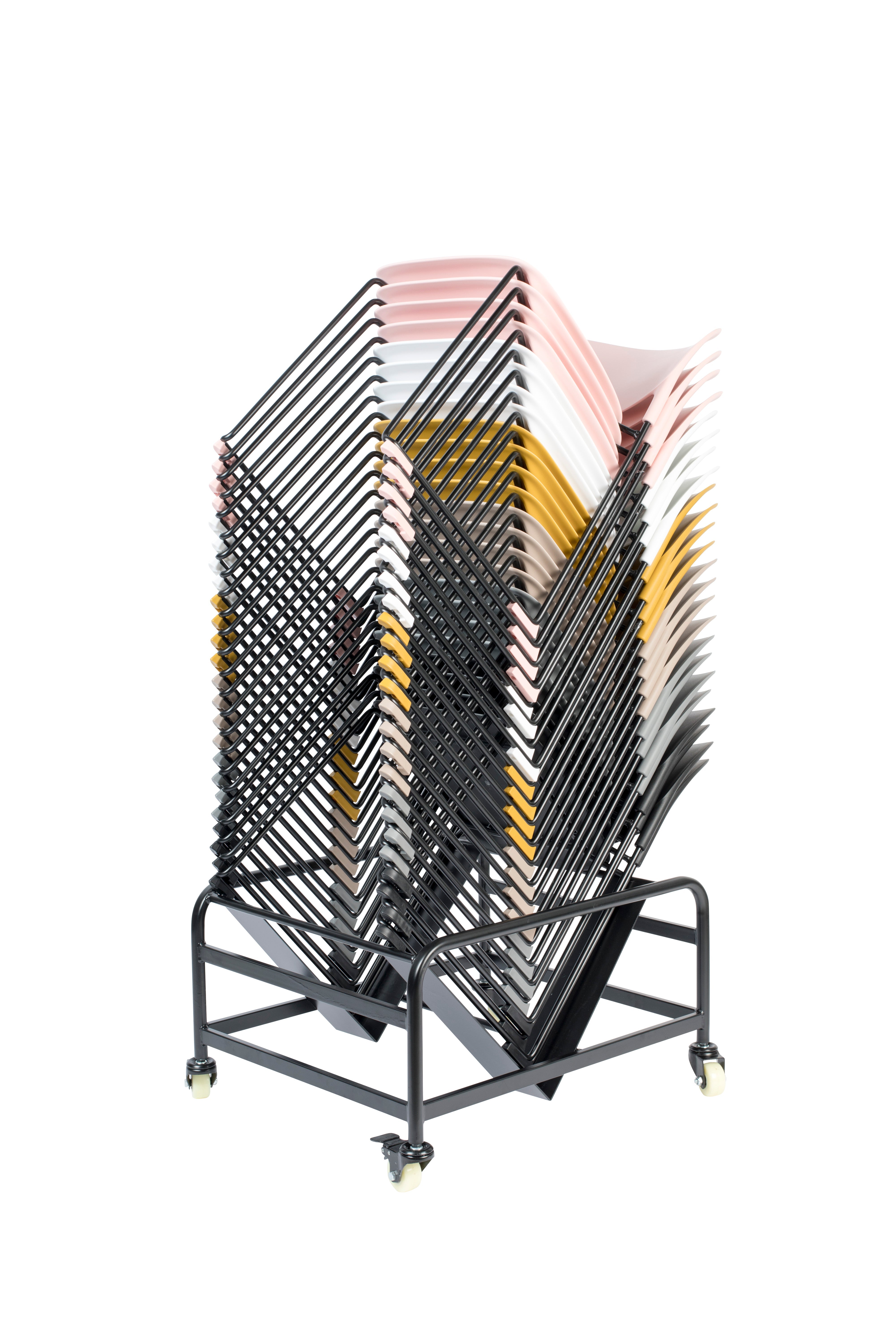 Židle STACKS béžová s černým podstavcem