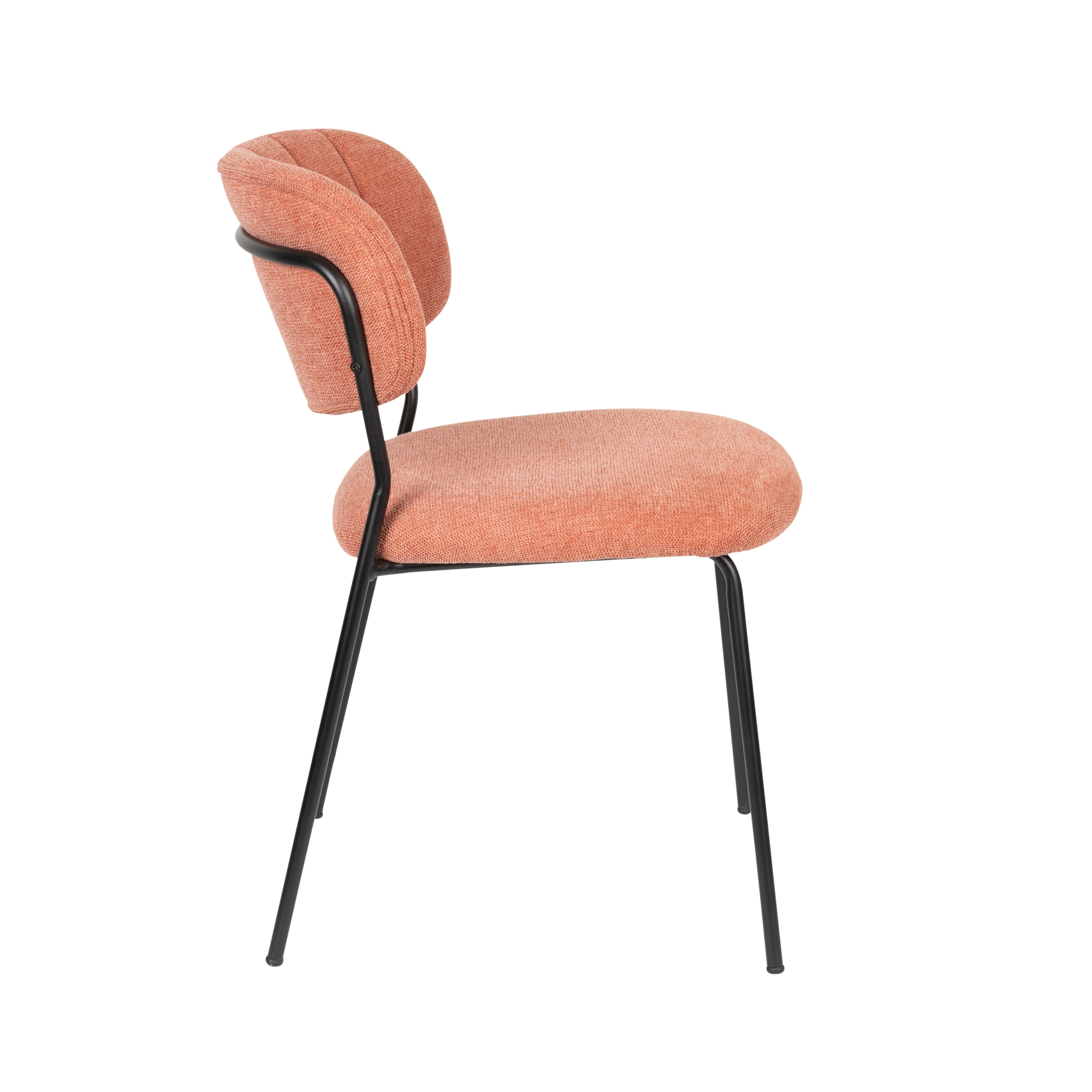 JOLIEN Chair in Salmon Pink with Black Base