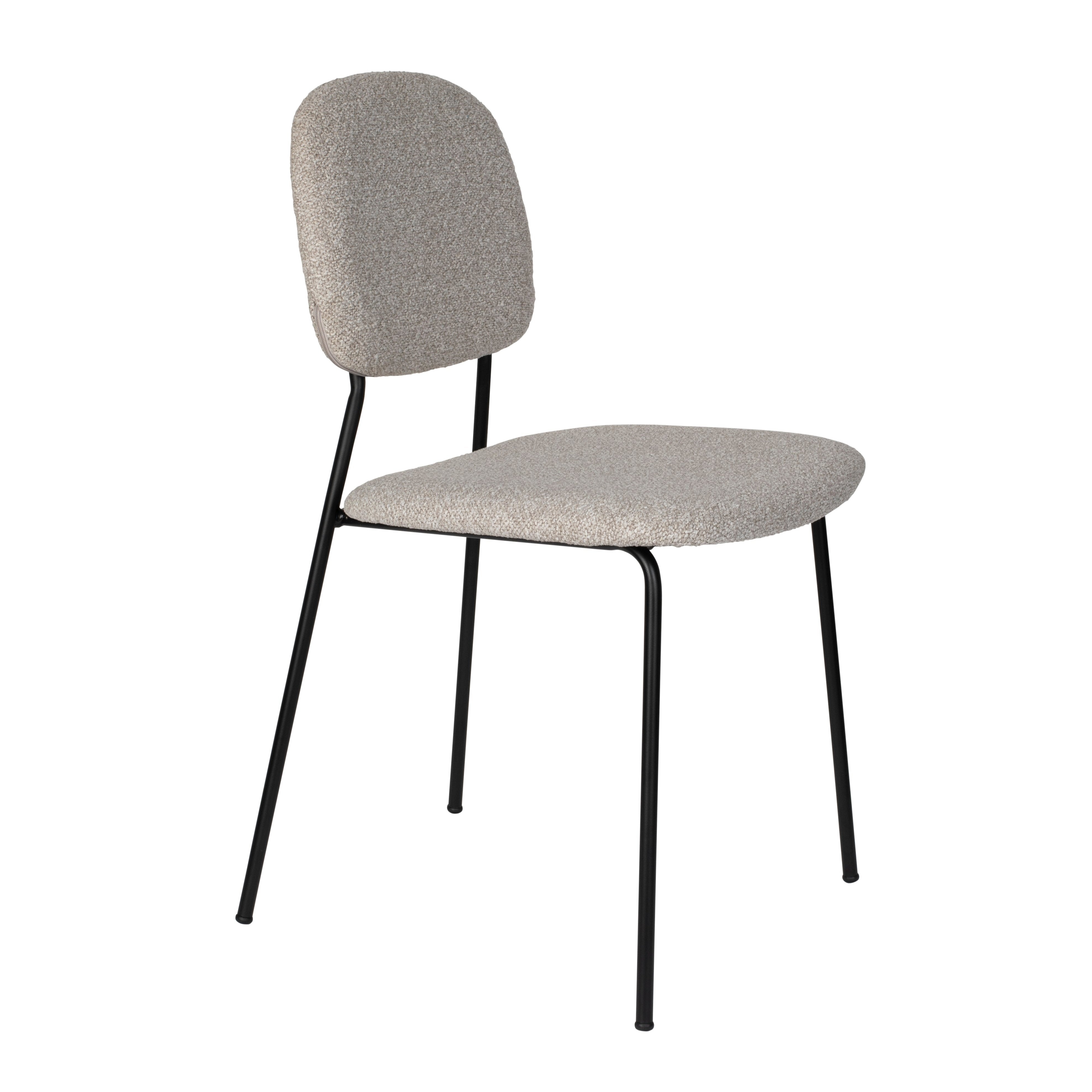 Židle ROOS světle béžová s černým podstavcem