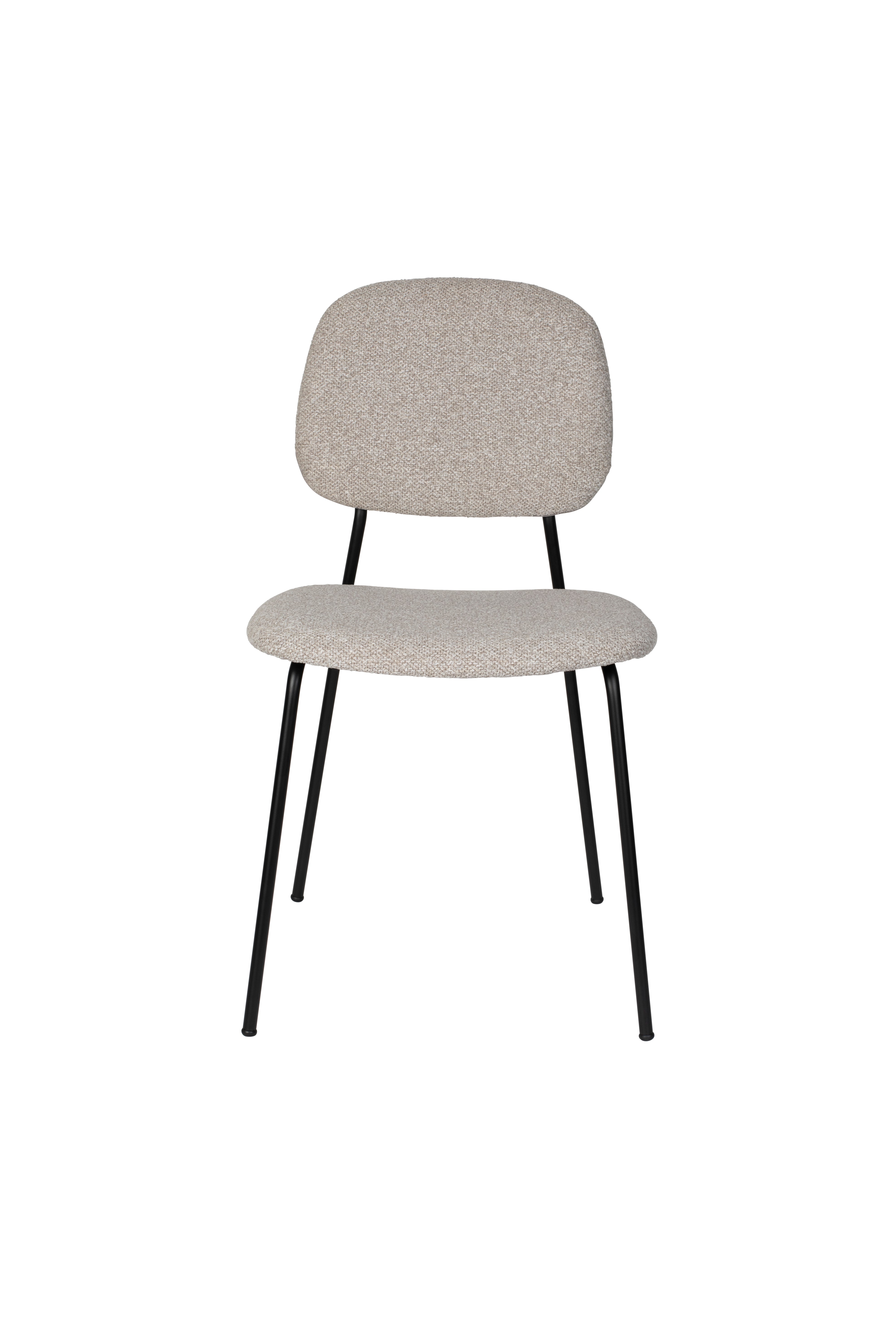 Židle ROOS světle béžová s černým podstavcem