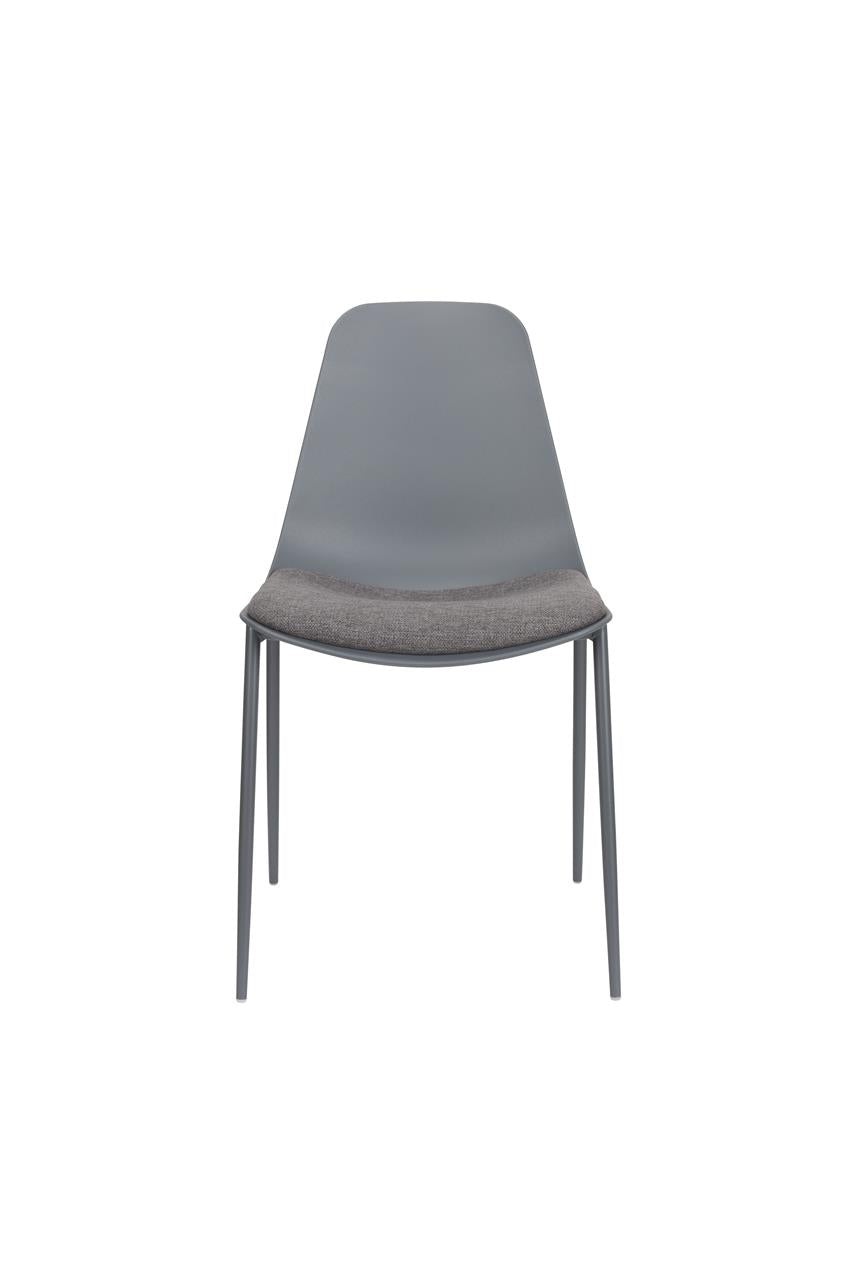 JEFFREY chair with upholstered seat gray