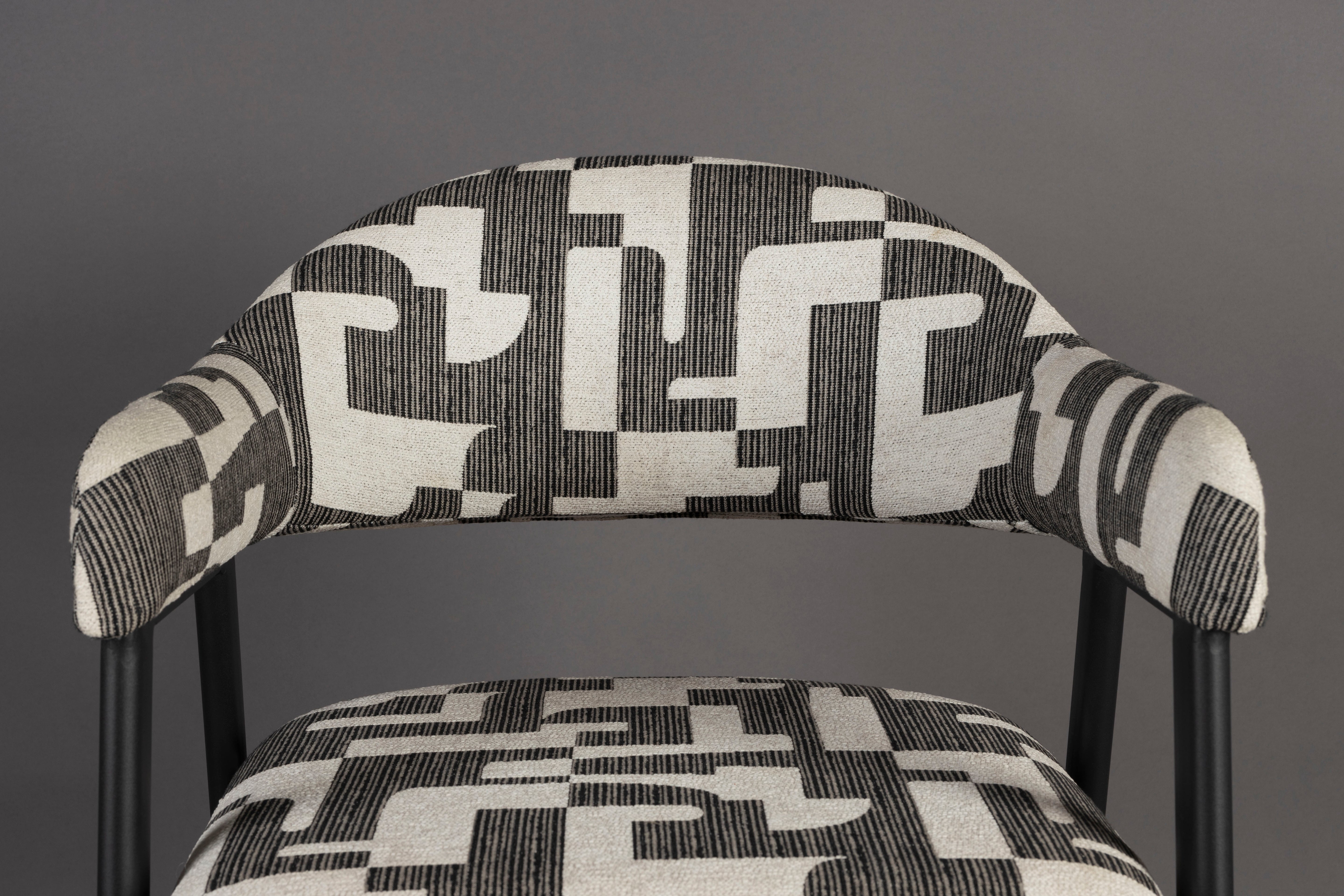 MIYO Chair white with black pattern