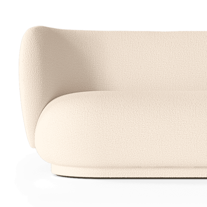 Sofa levostranná RICO DIVAN Vlna Boucle zlomená bílá