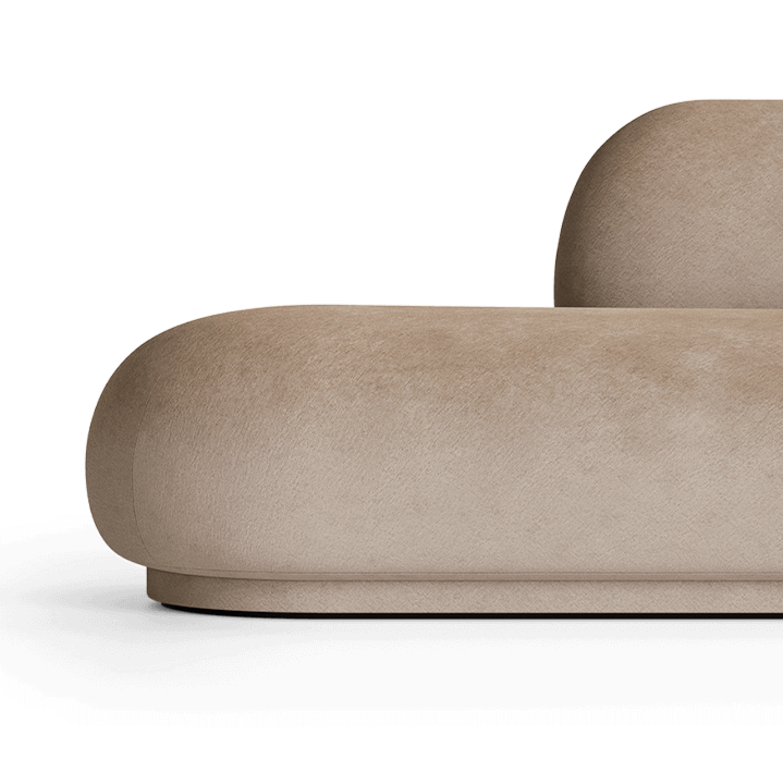 Pohovka pravostranná RICO DIVAN Zeslabený samet pískový