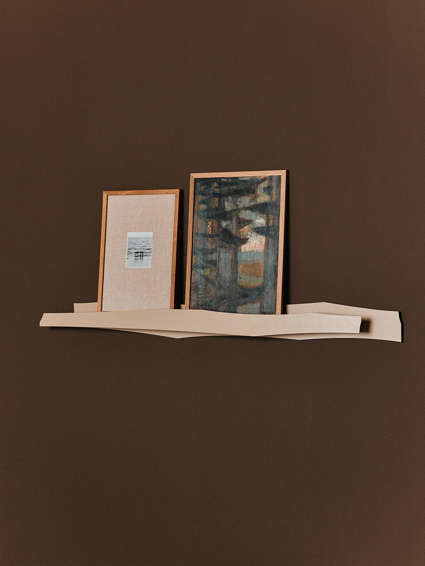 LETA PICTURE RAIL wall shelf beige