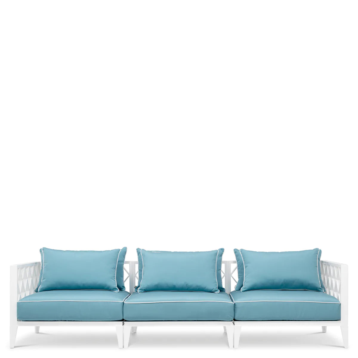 Sofa pro 3 osoby venkovní OCEAN CLUB bílá s modrou