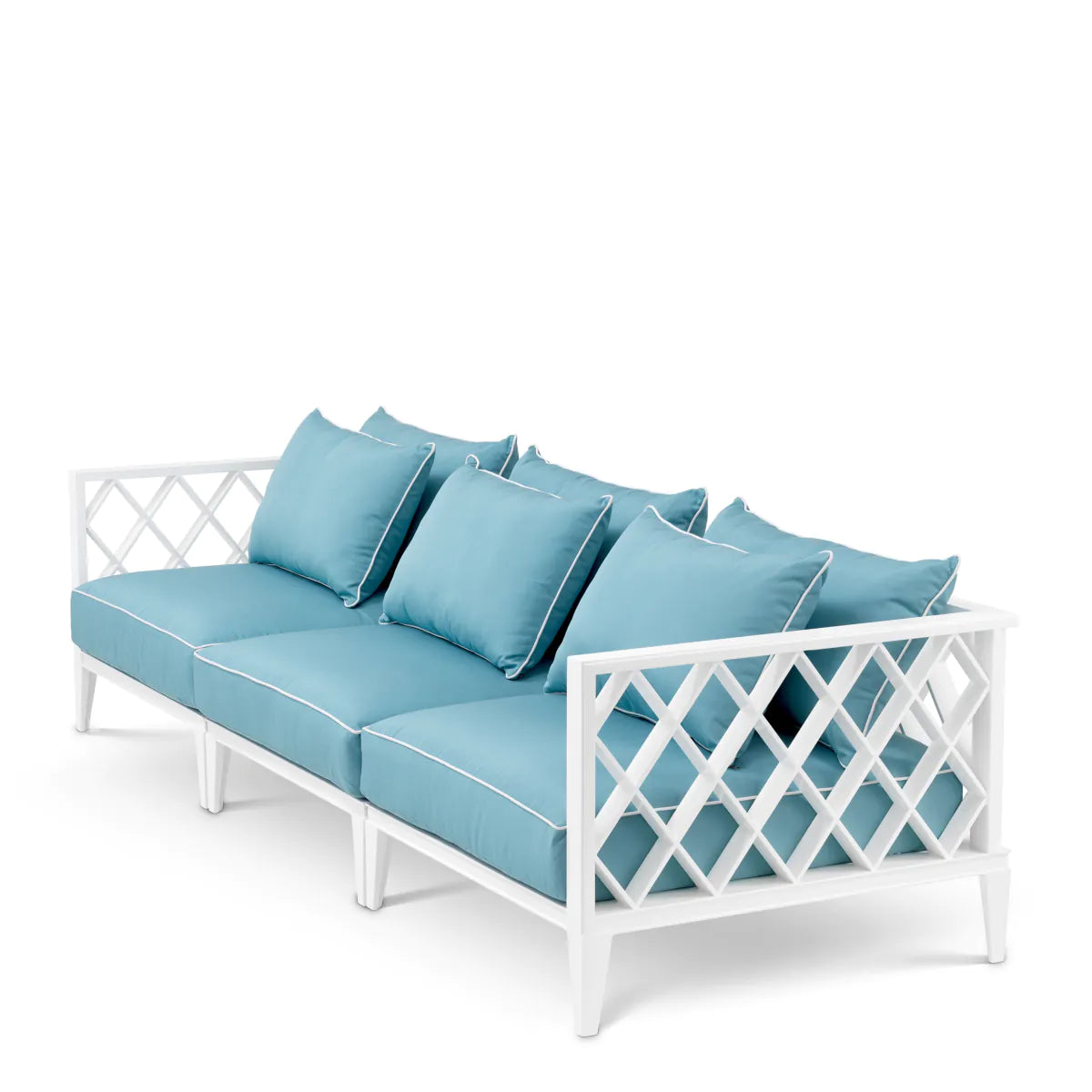 Sofa pro 3 osoby venkovní OCEAN CLUB bílá s modrou