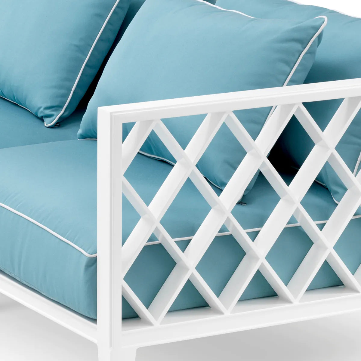 Sofa pro 3 osoby venkovní OCEAN CLUB bílá s modrou