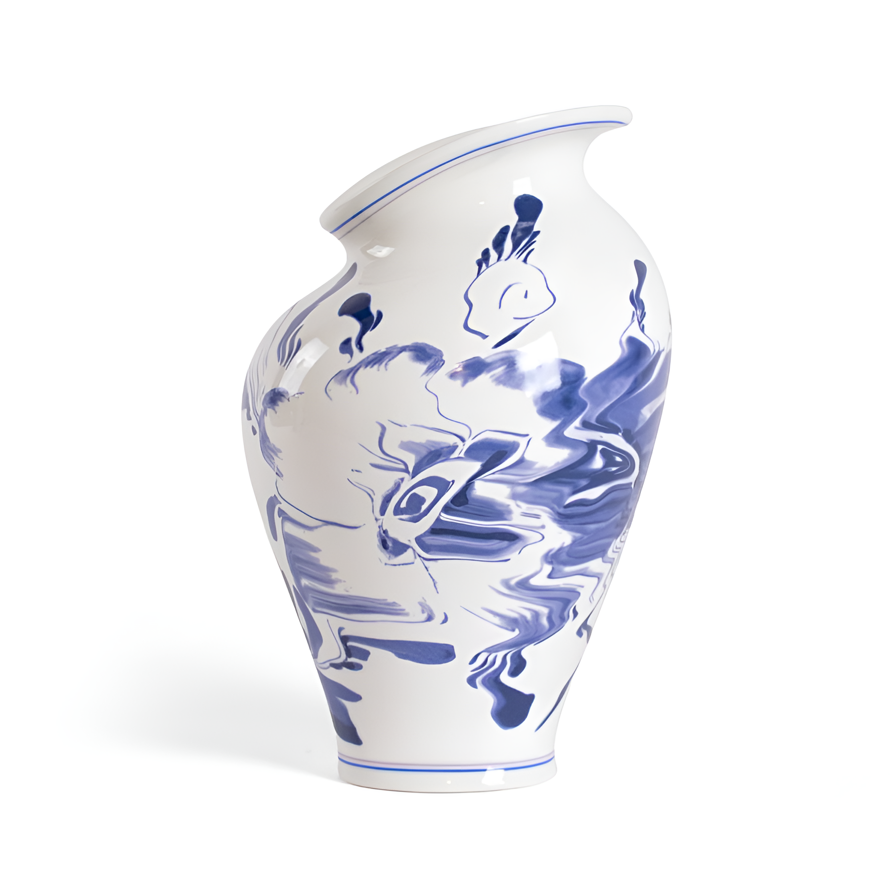 Váza CLASSICS ON ACID - KVĚTINOVÝ DELFT bílá porcelán