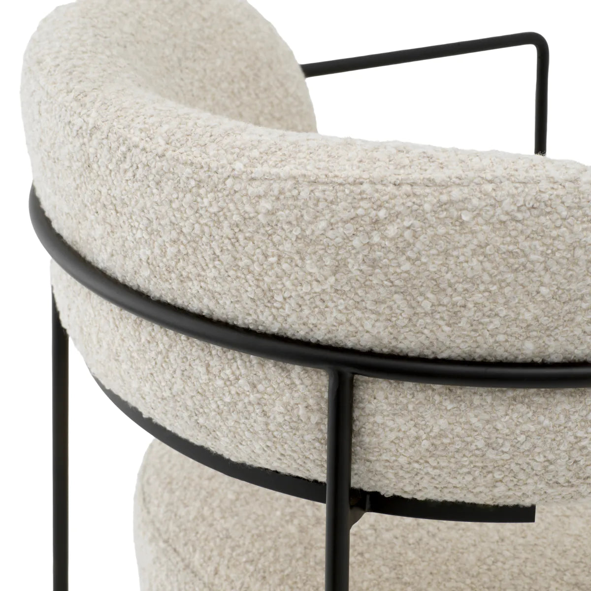 GIUSEPPE chair white bouclé with black base