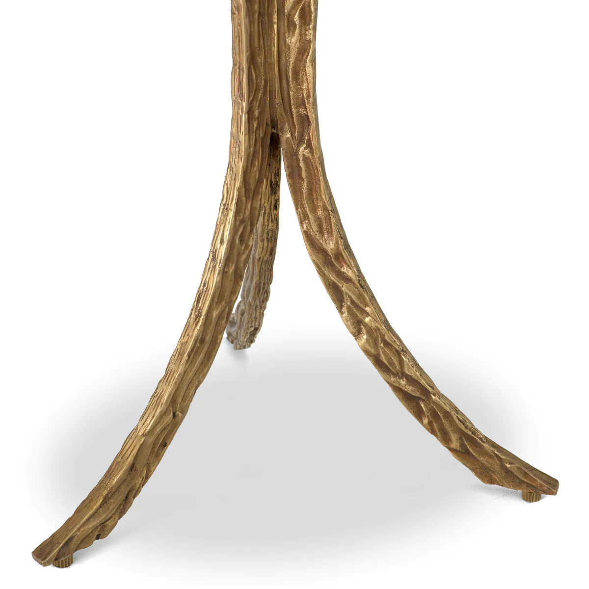 Boční stolek EMMELINE s mramorovou deskou a antickým zlatým podstavcem