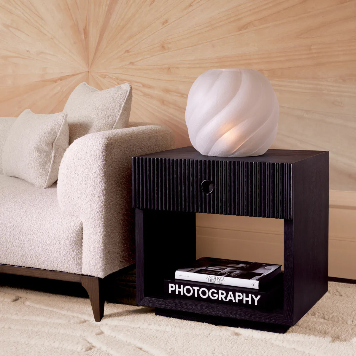 Noční stolek DIMITRIOS grafitová dýha dubová