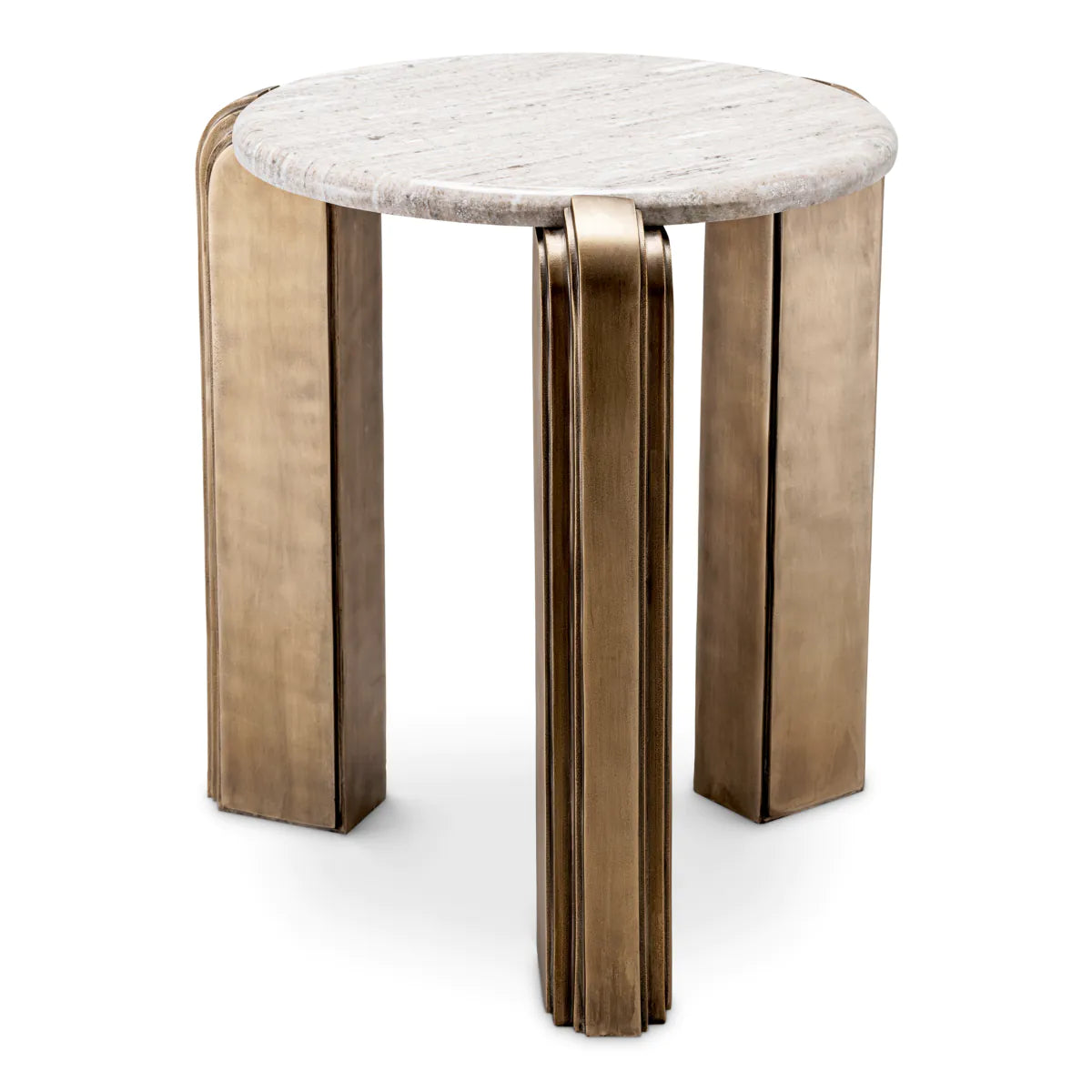 ALBIN side table marble with antique gold