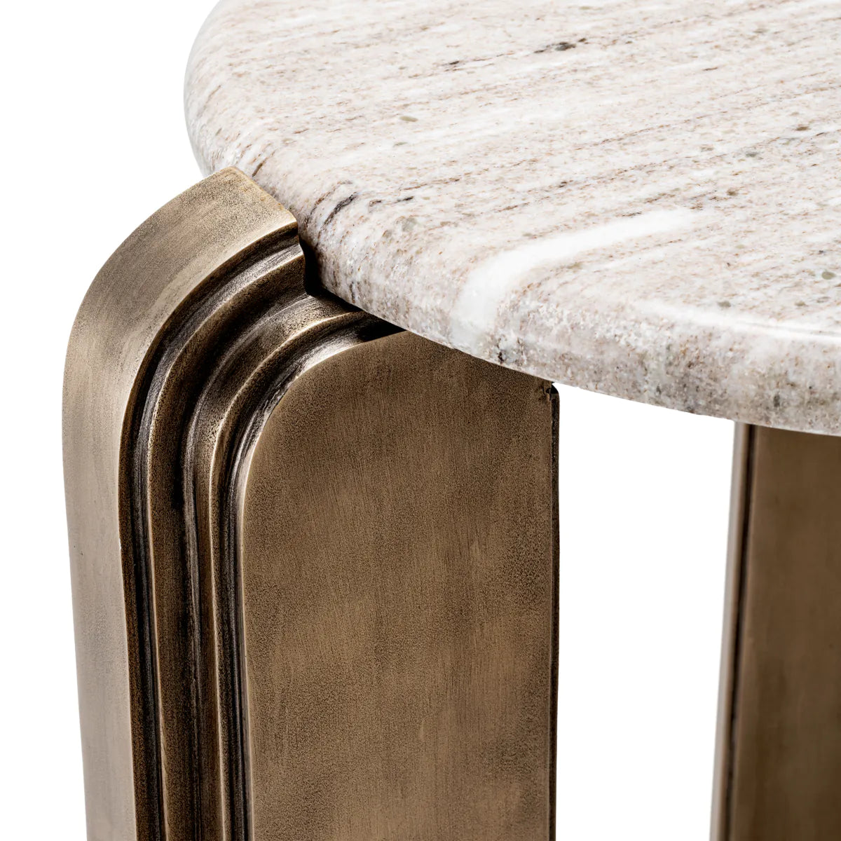 ALBIN side table marble with antique gold