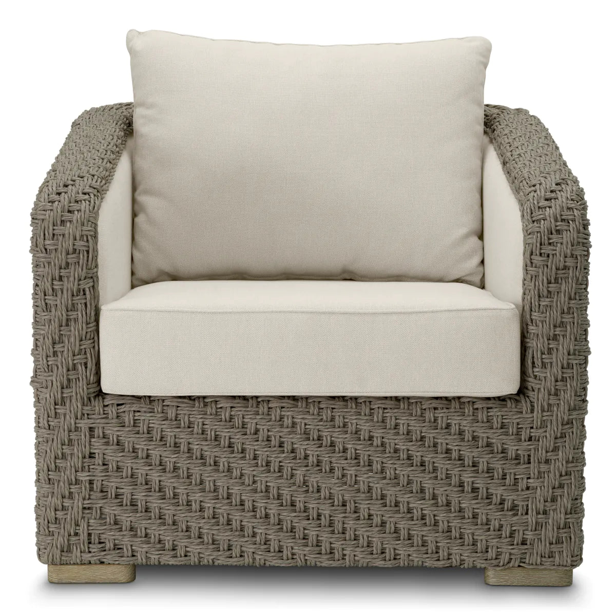 BRYSON Gray Garden Armchair with Beige