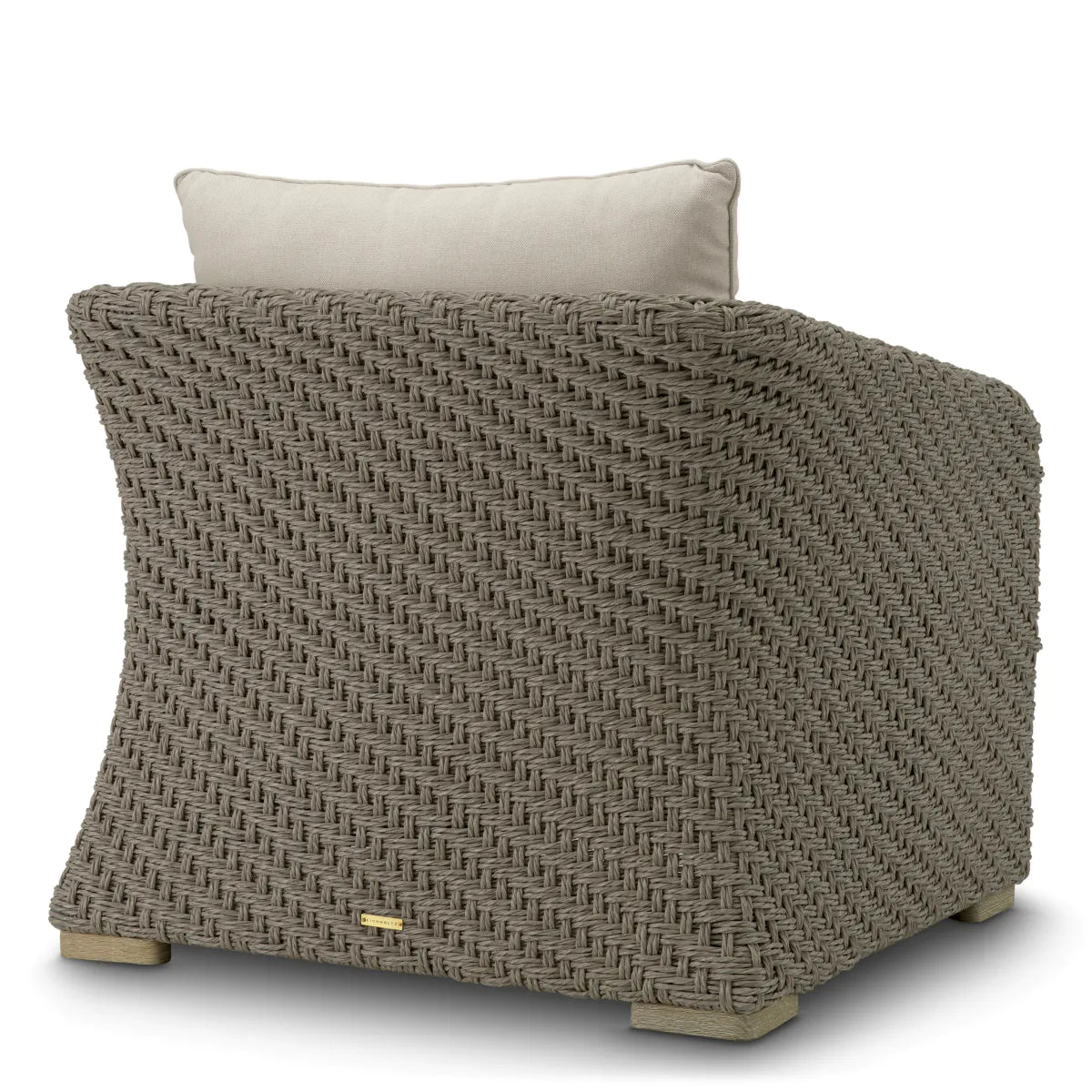 BRYSON Gray Garden Armchair with Beige