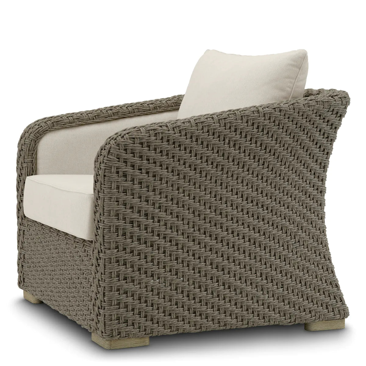 BRYSON Gray Garden Armchair with Beige