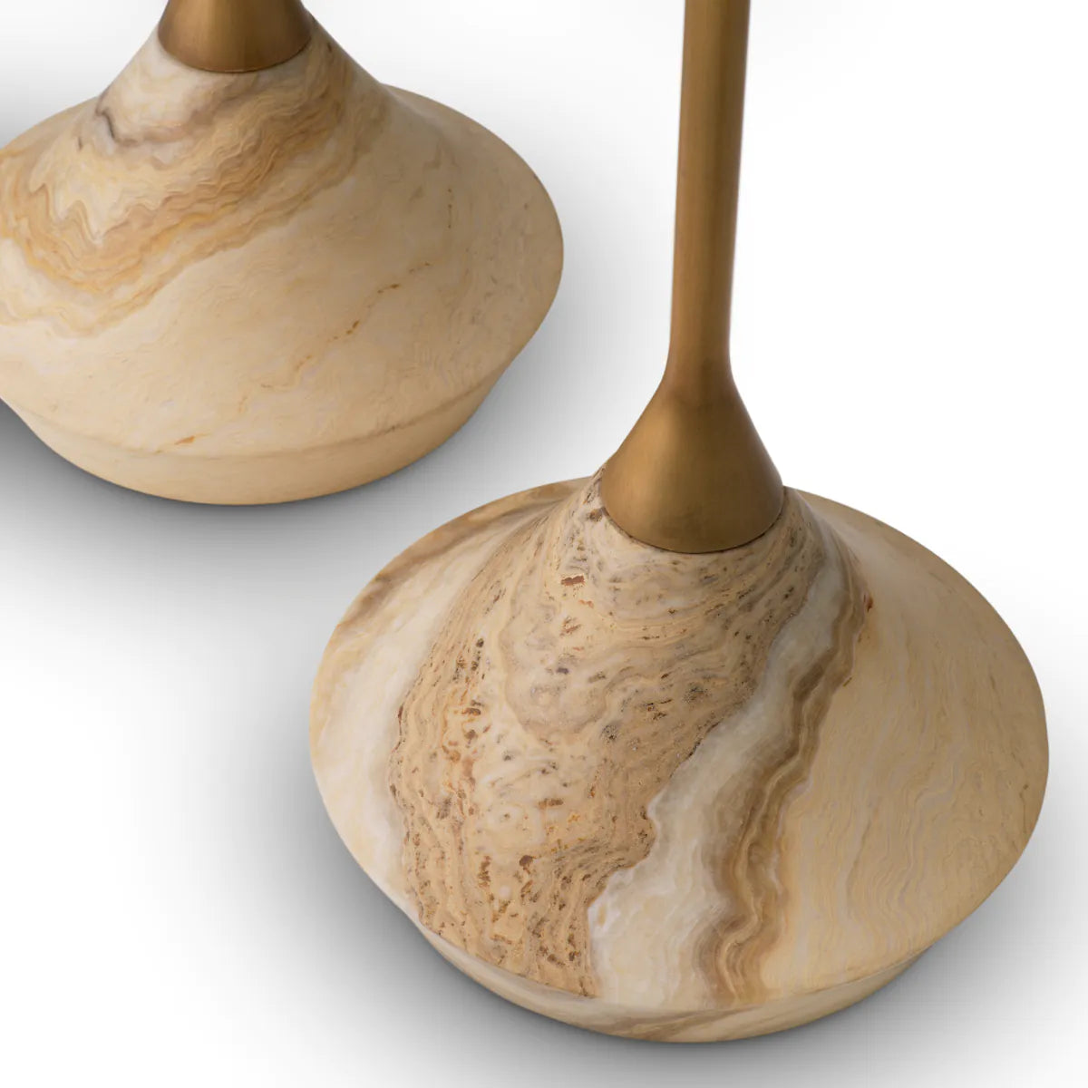 PUGLIA Table Set Oak Wood with Onyx Base