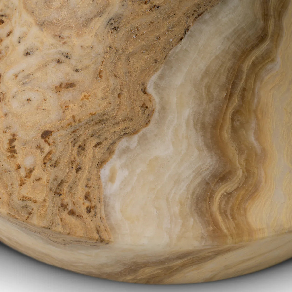 PUGLIA Table Set Oak Wood with Onyx Base