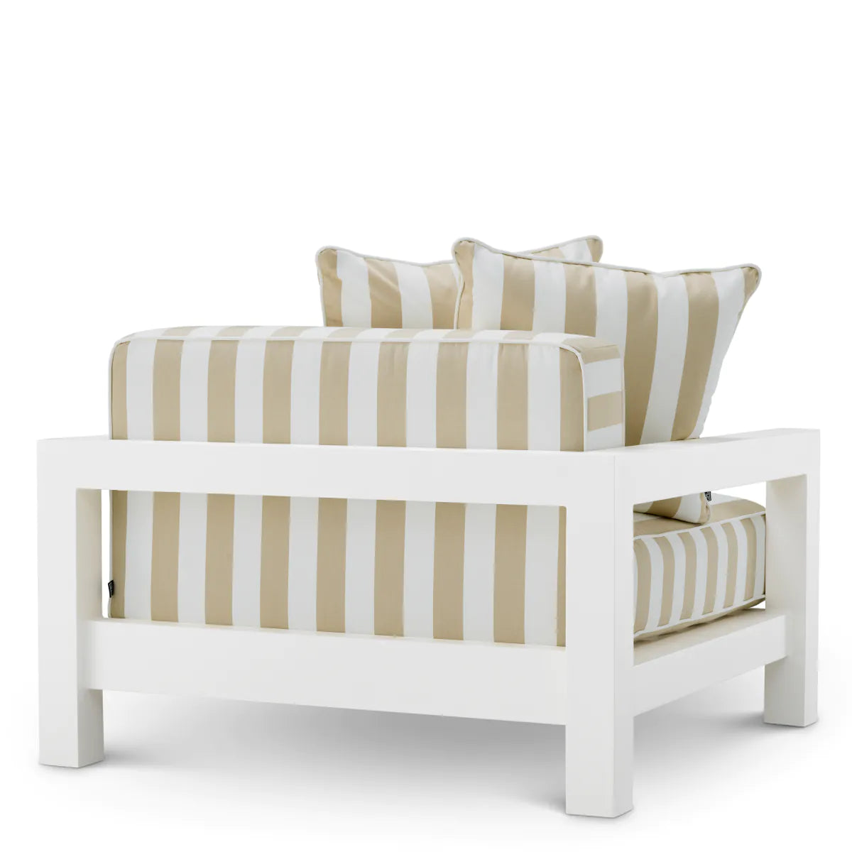 CAP ANTIBES Beige Garden Armchair with White