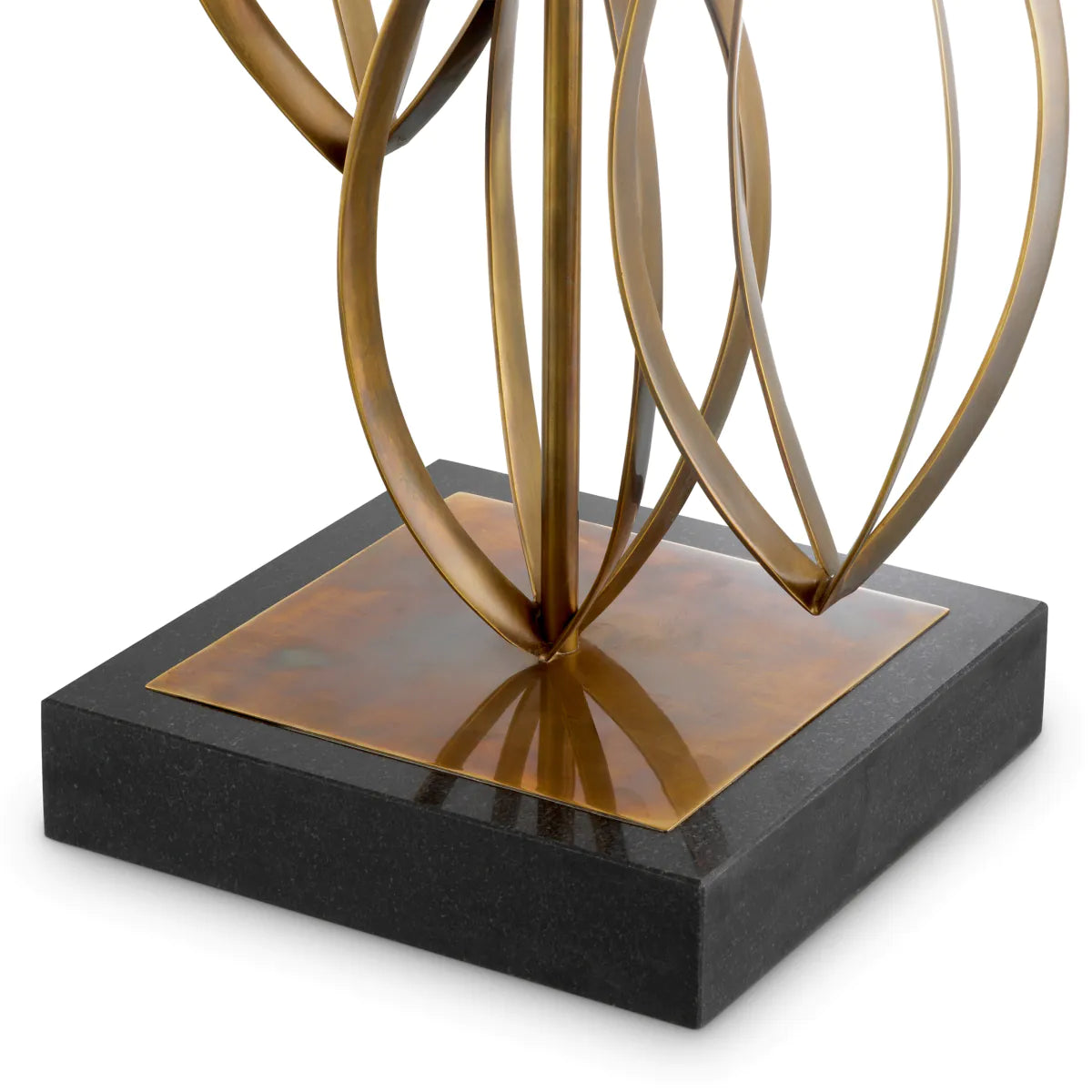 Stolní lampa BELLAMONT antická zlatá s granitovým podstavcem