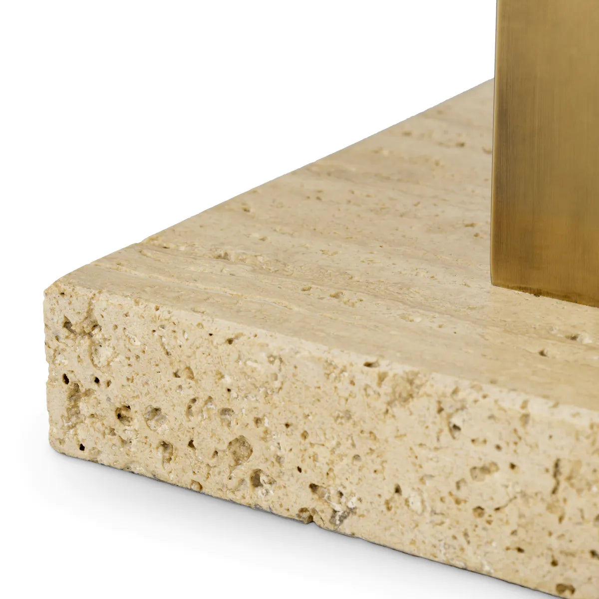 DESTINO table lamp steel with travertine base