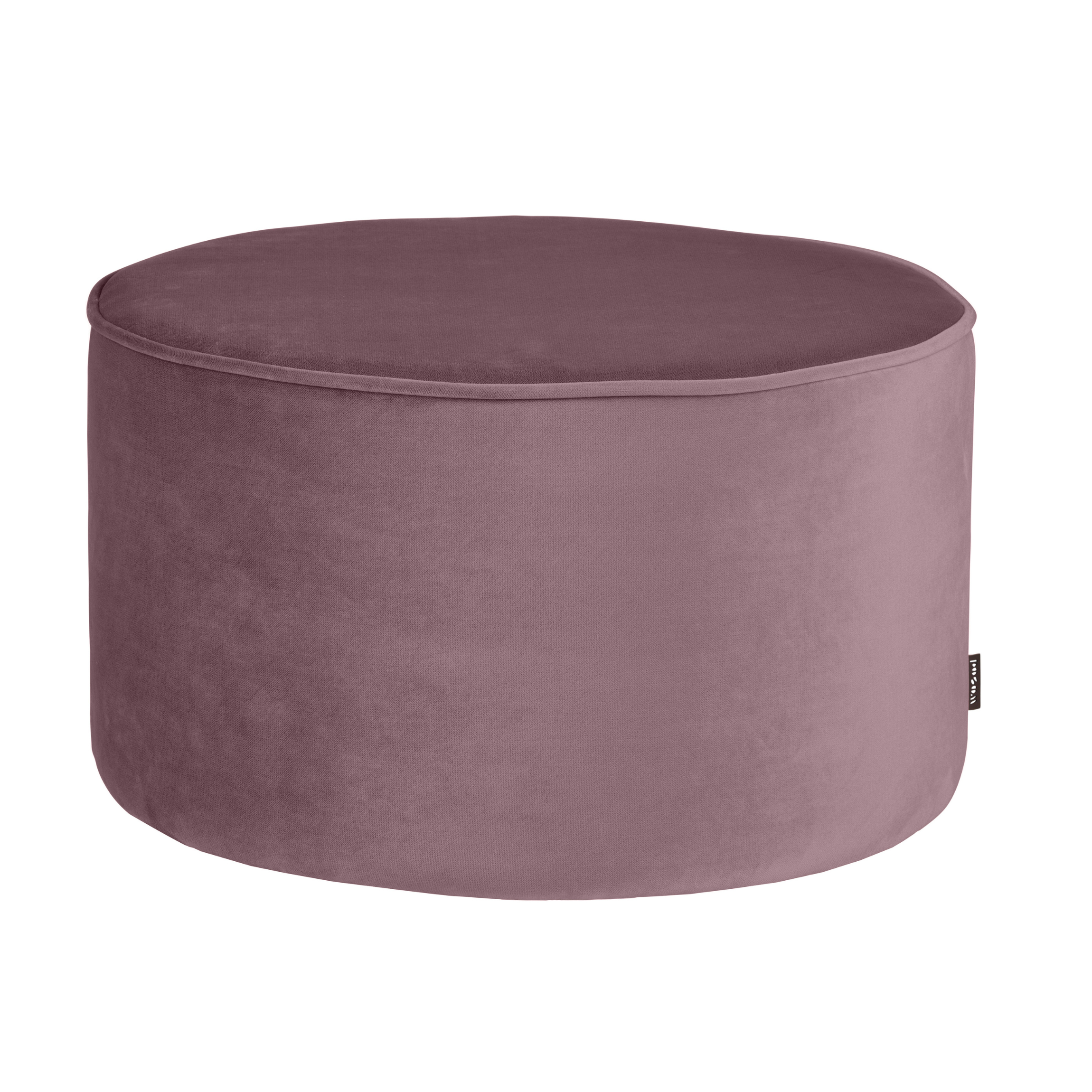 Puf aksamitny SARA fioletowy Woood niski Eye on Design