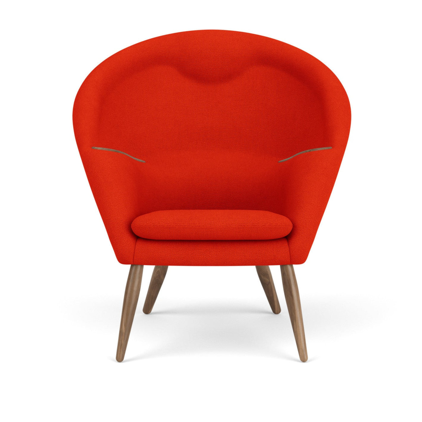 ODA Armchair Red with Walnut Base