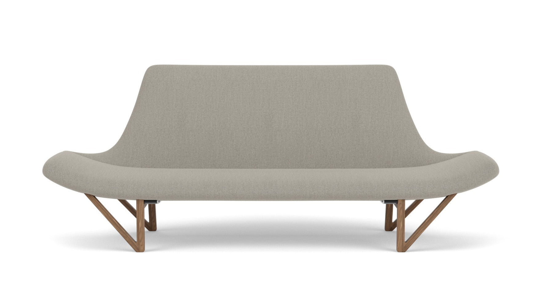 PAGODE gray sofa with walnut base