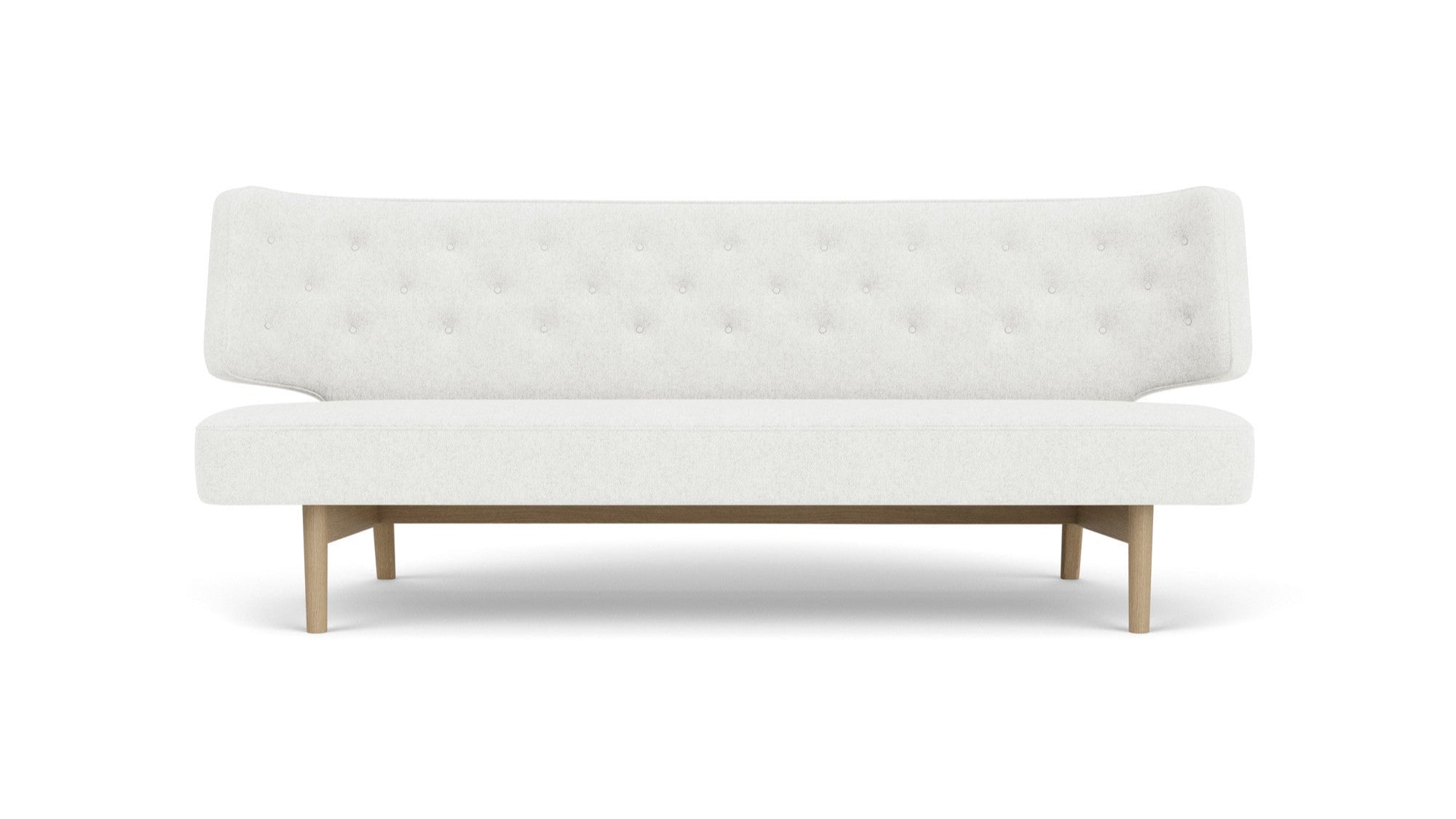 Sofa pro 2 osoby RADIOHUS světle šedá s dubovým podstavcem