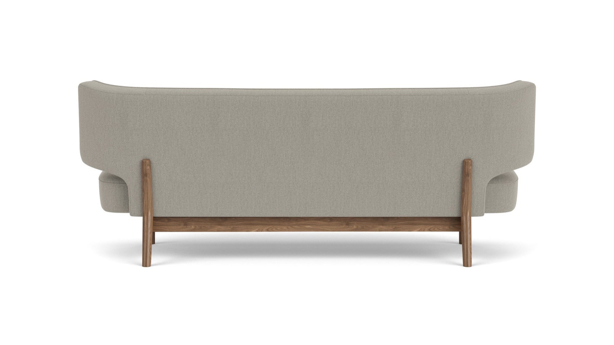 Sofa pro 2 osoby RADIOHUS šedá s ořechovým podstavcem