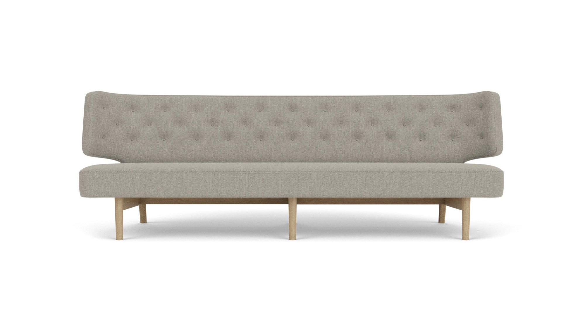 Sofa pro 3 osoby RADIOHUS šedá s dubovým podstavcem