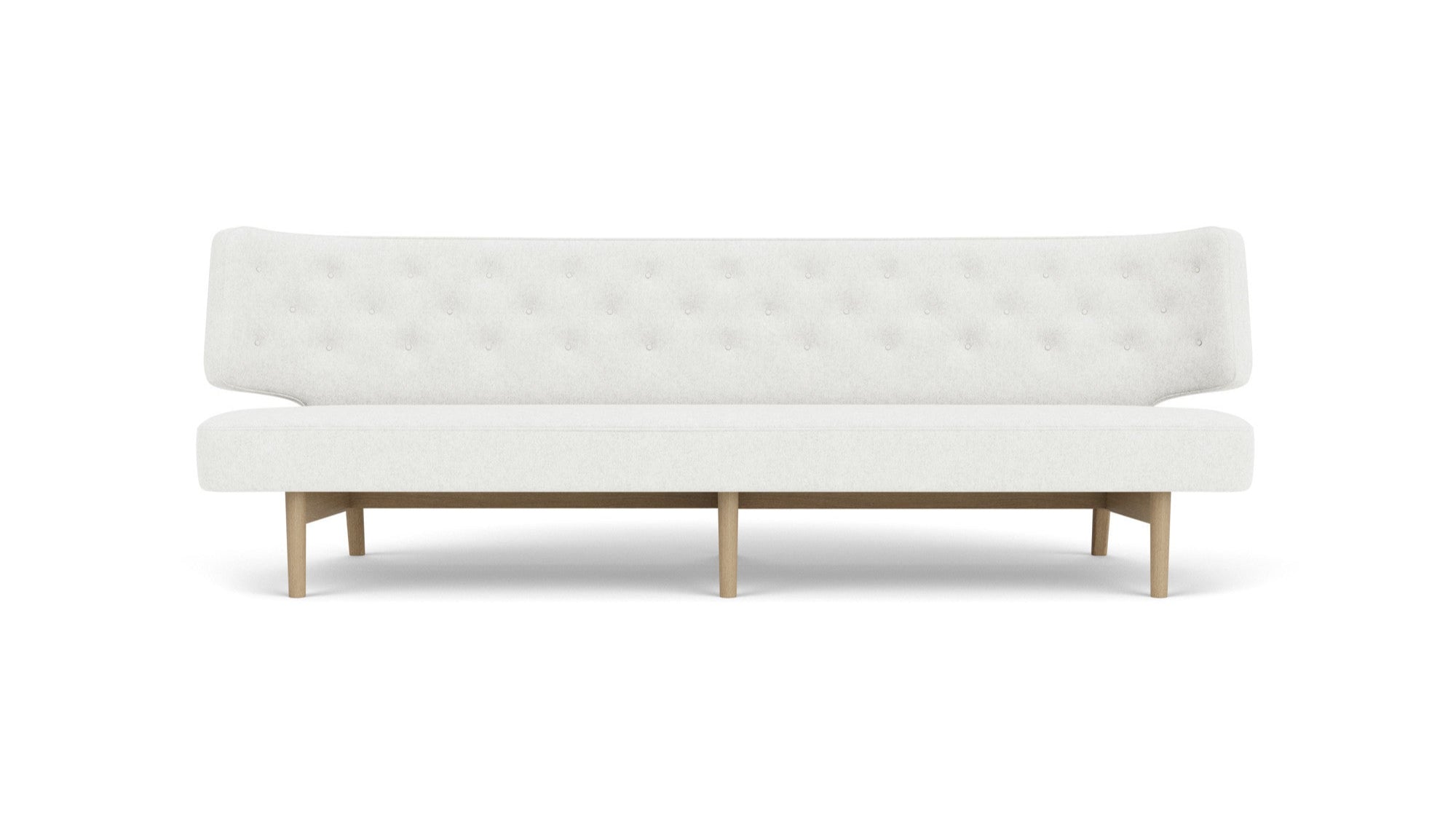 Sofa pro 3 osoby RADIOHUS světle šedá s dubovým podstavcem