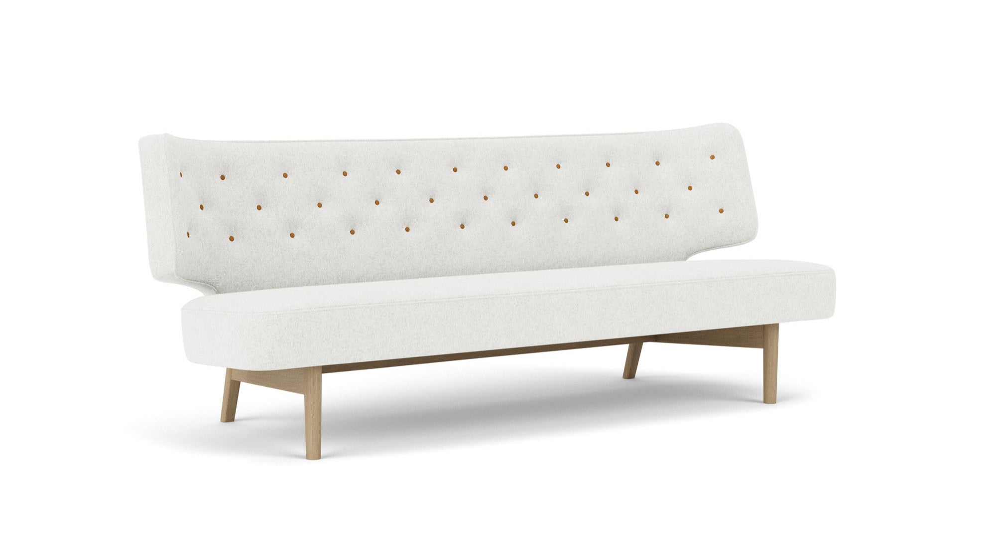 Sofa pro 2 osoby RADIOHUS světle šedá s dubovým podstavcem