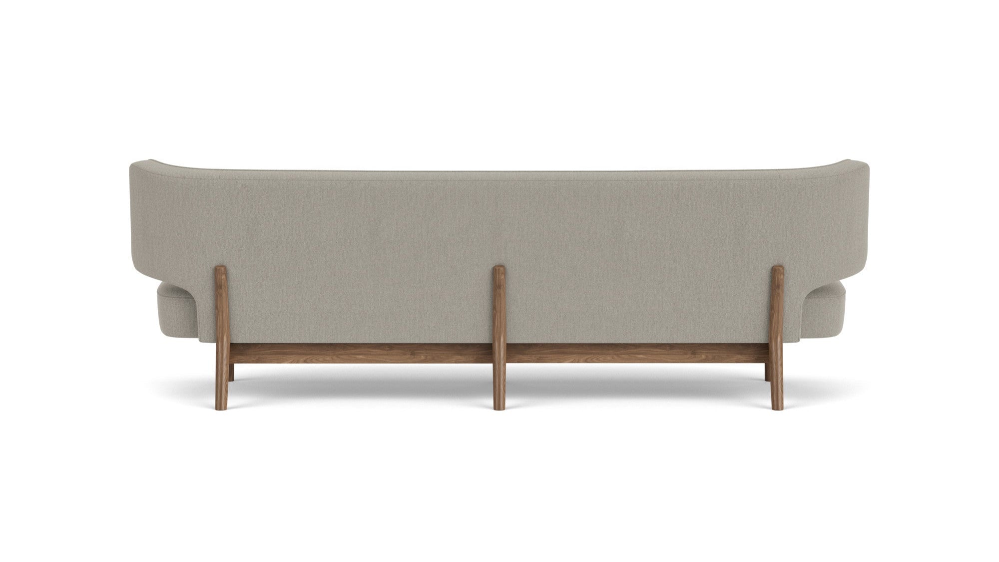 Sofa pro 3 osoby RADIOHUS šedá s ořechovým podstavcem
