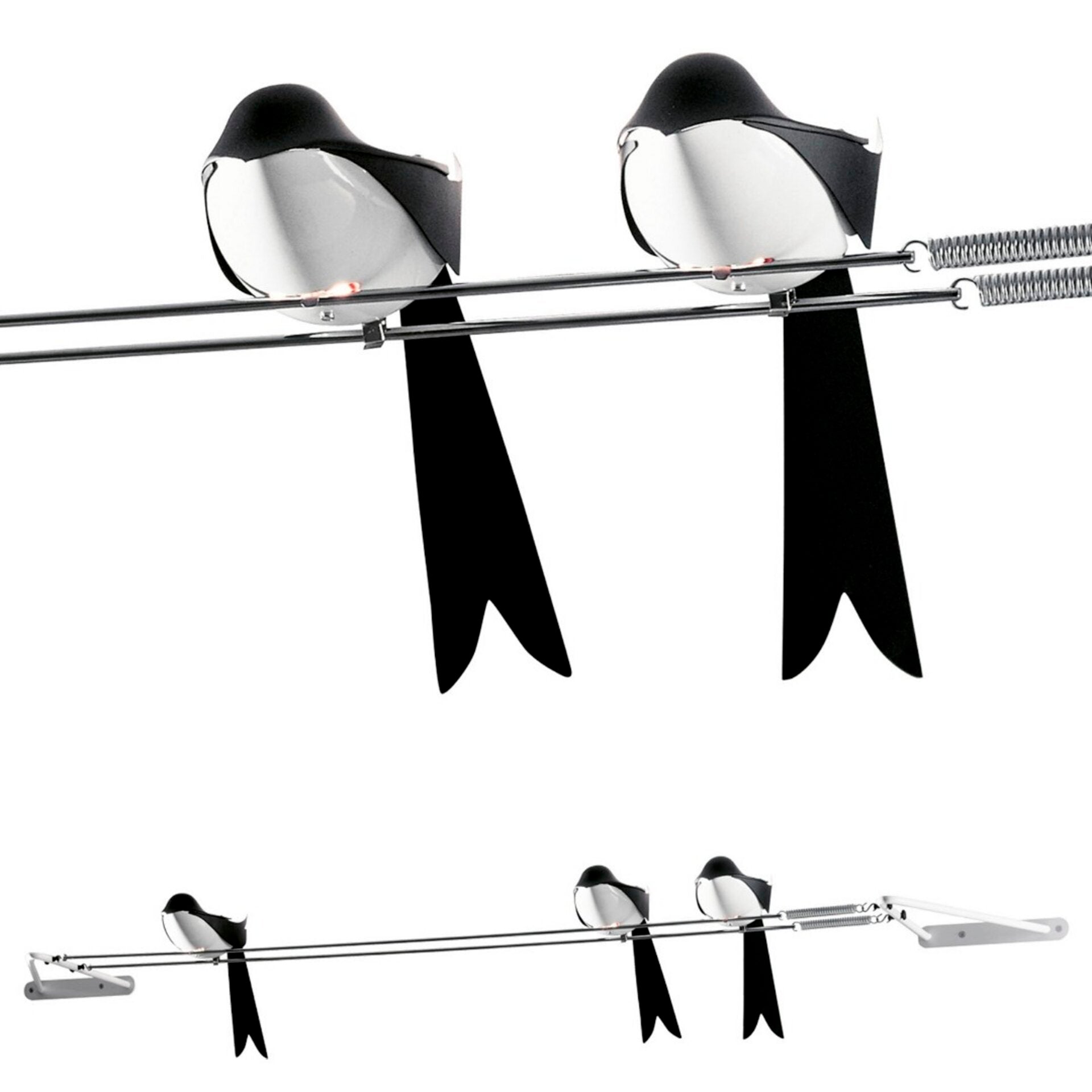 Lampa ścienna 3-punktowa RONDINI chromowany z czarnym