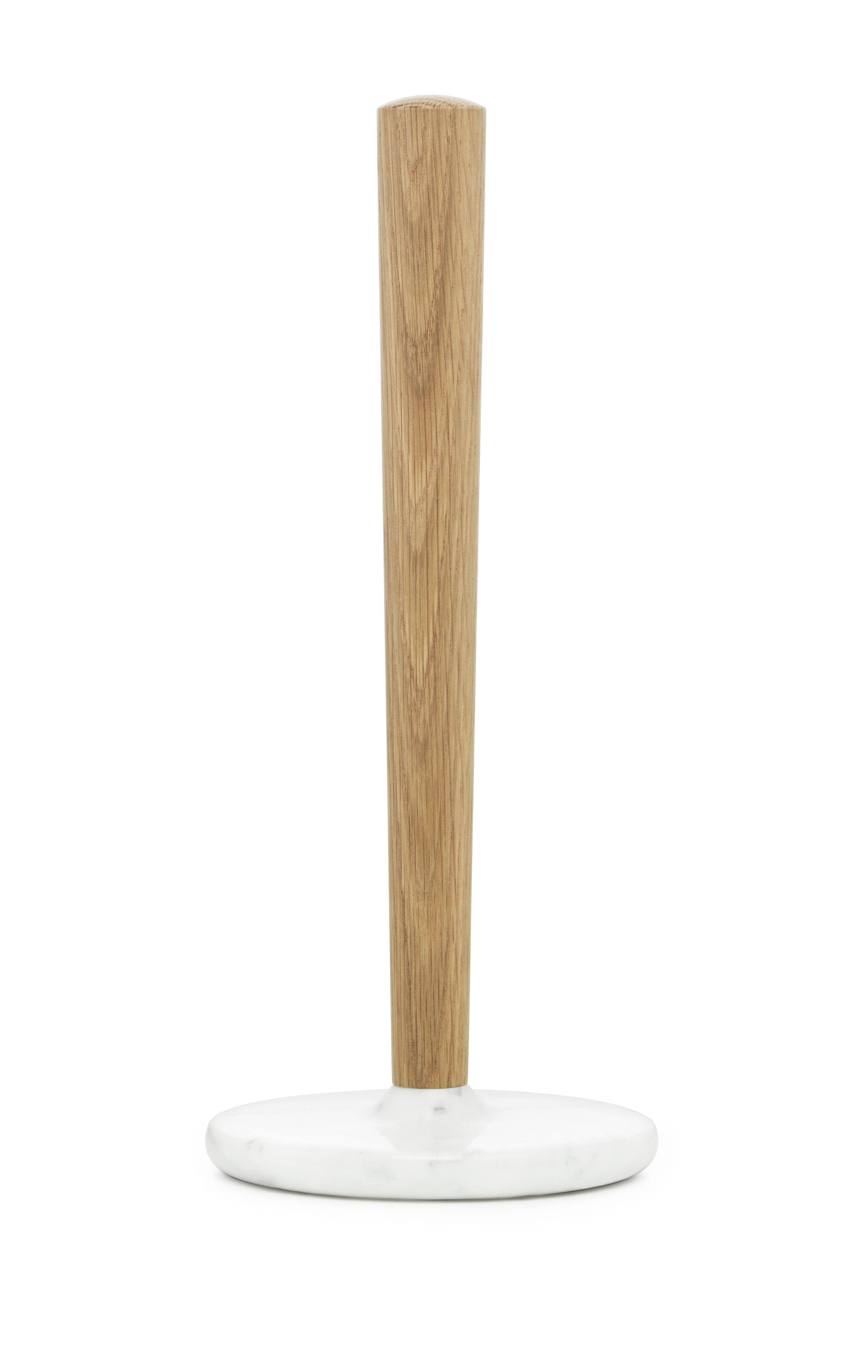 CRAFT Paper Towel Holder Oak Wood with White Marble Base