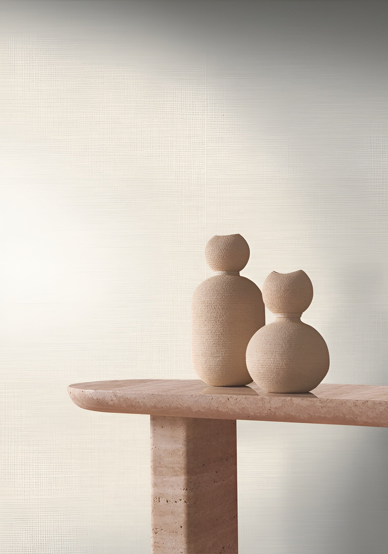 Tapeta se strukturou napodobující lněné plátno SHINOK - RAYON DE LUNE písková