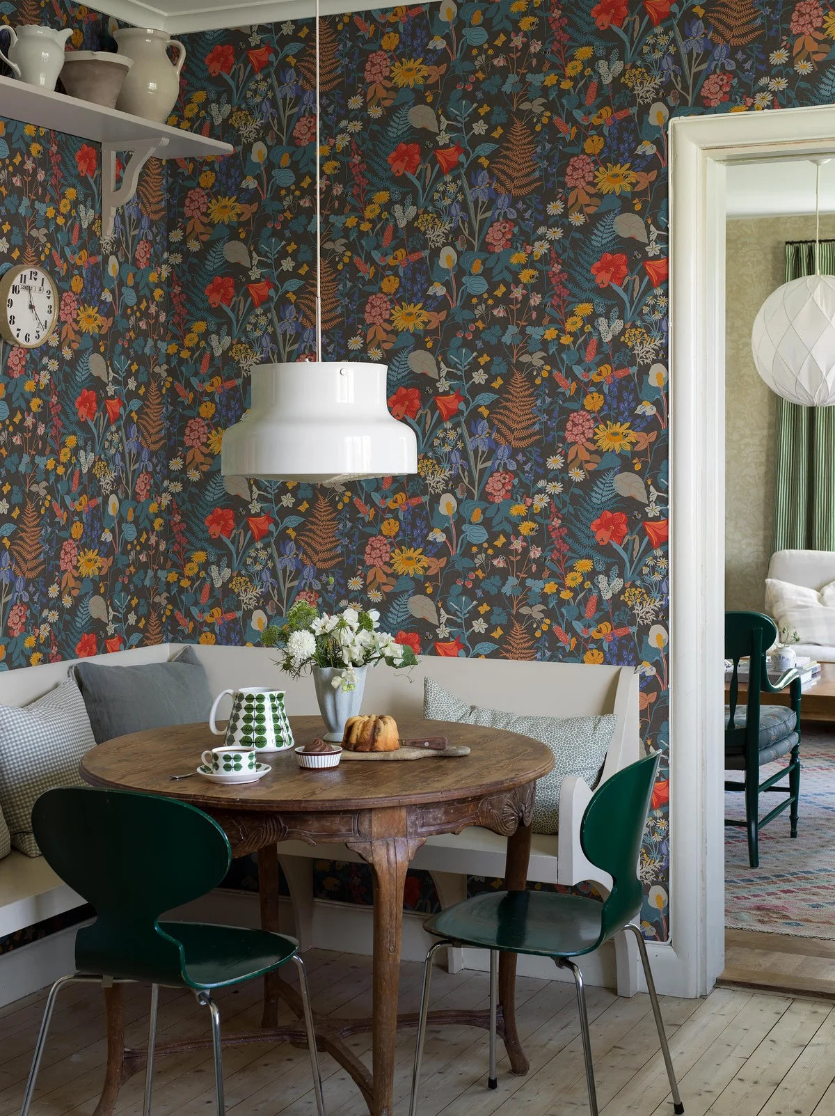 STUGRABATT Blue and Yellow Floral Pattern Wallpaper