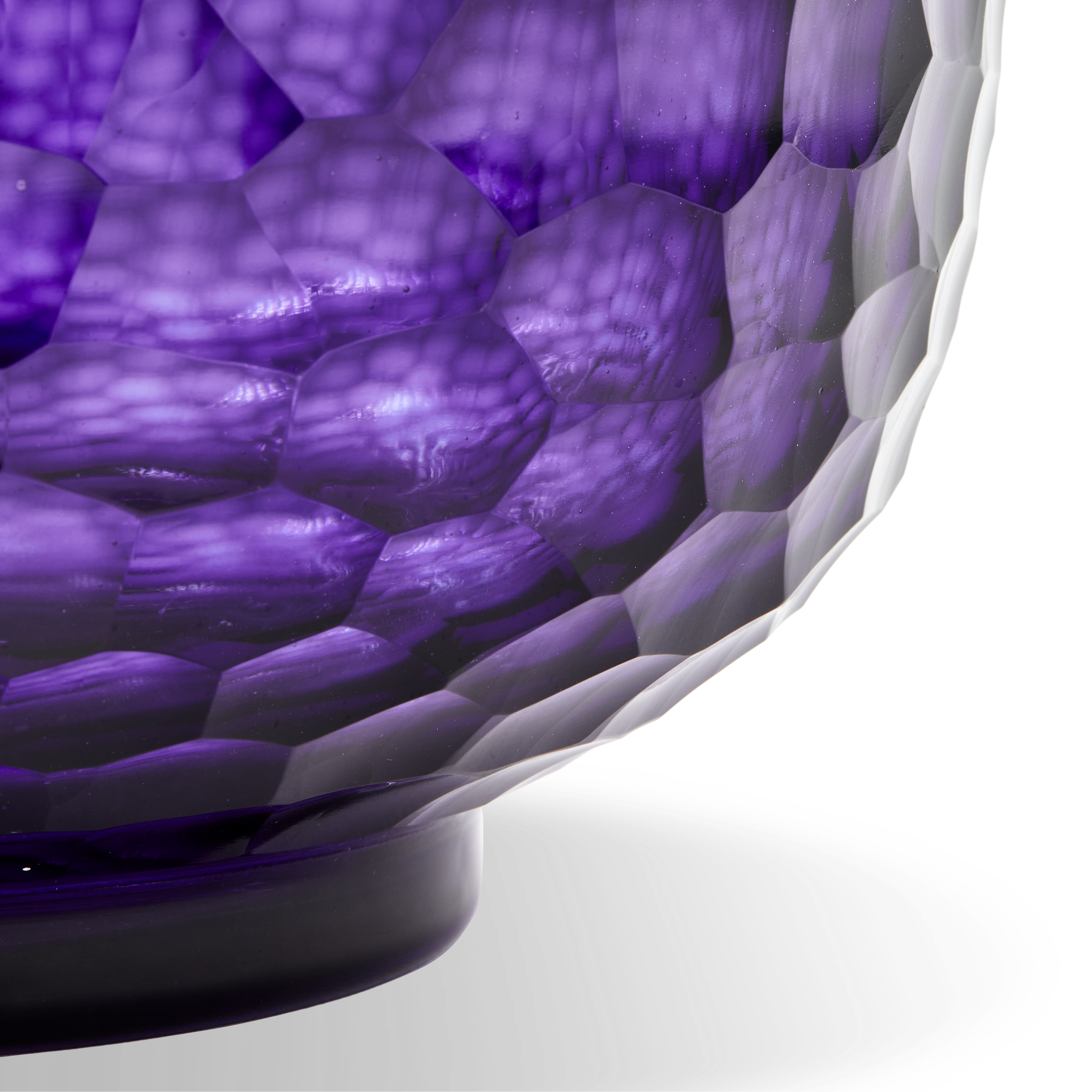 Skleněný váza HONEYCOMB tmavě fialová