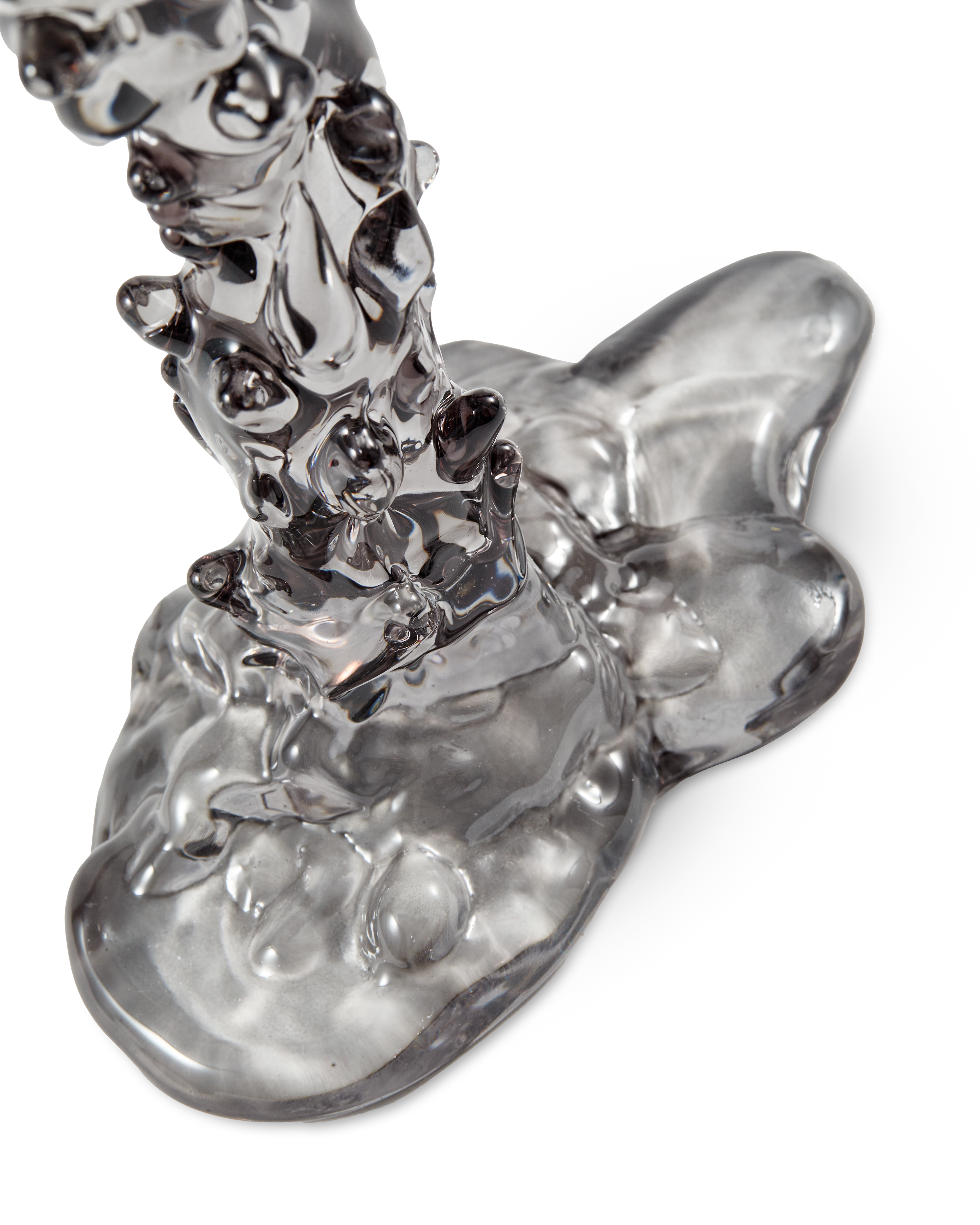 Svícen GLASS DRIP černý