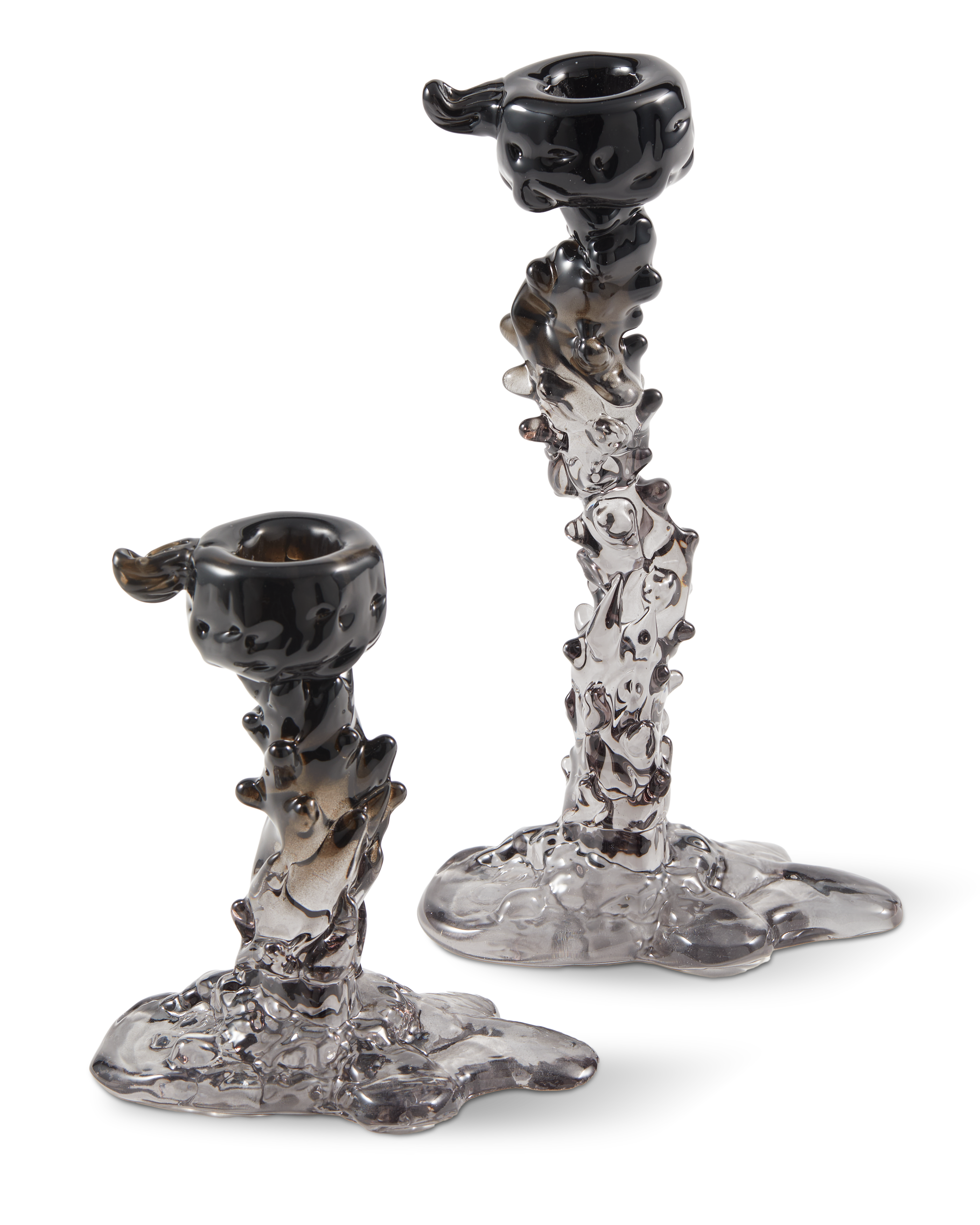 Svícen GLASS DRIP černý